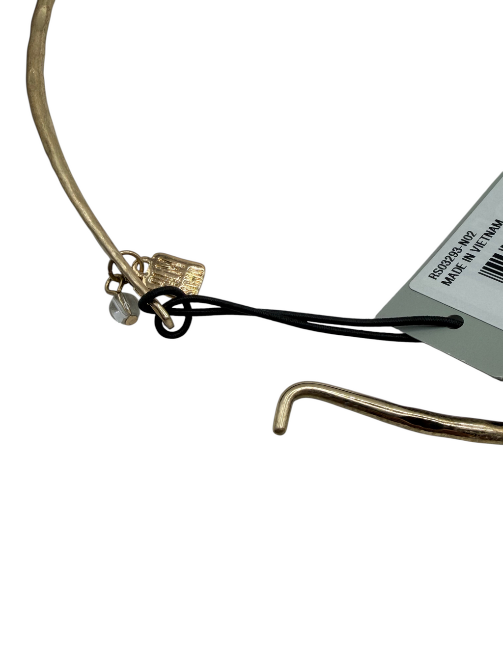 CURATED by Kira gold-plated wire collar necklace with hook closure and brand tag detail
