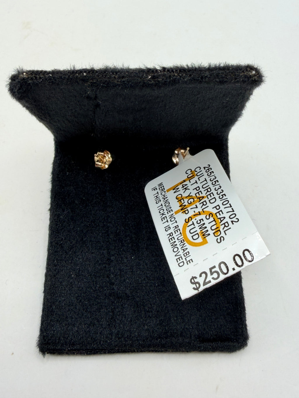 R.H. Macy and Co. Fine Jewelry Belle de Mer White Pearl Stud Earrings in 14k Gold - NIB