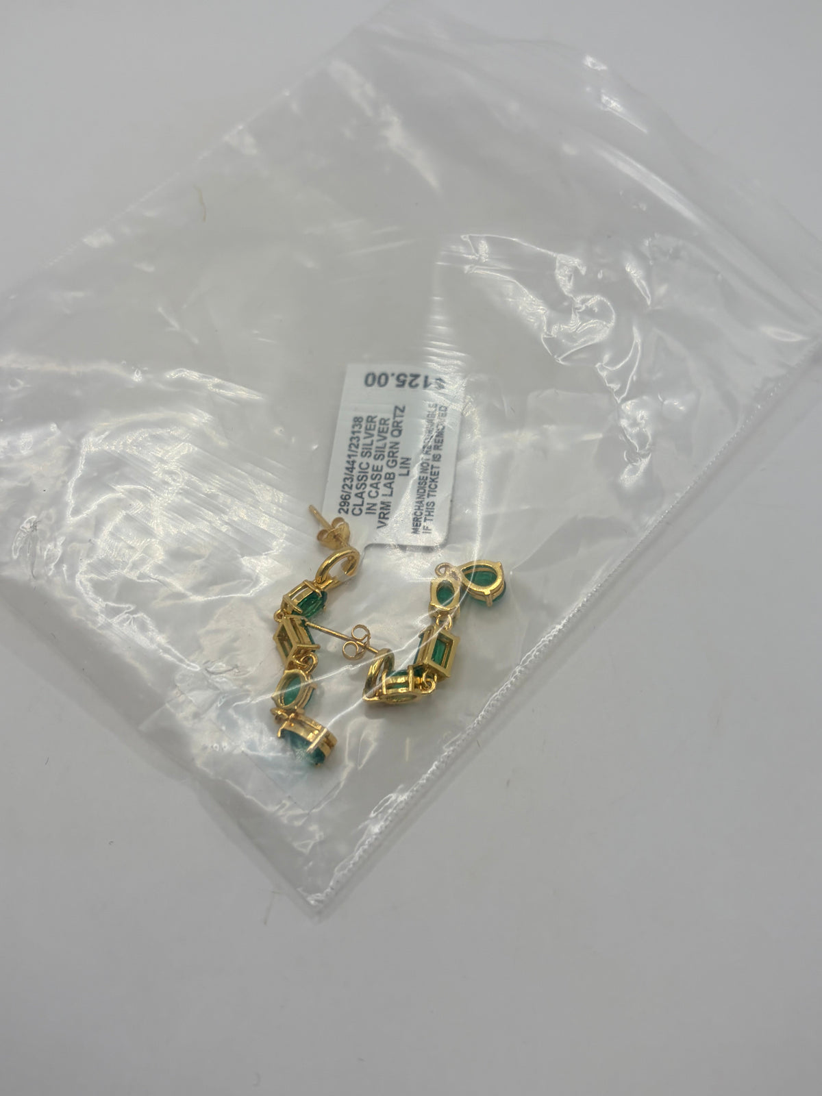 R. H. Macy's Fine Jewelry Lab-Grown Green Quartz Drop Earrings - NWT