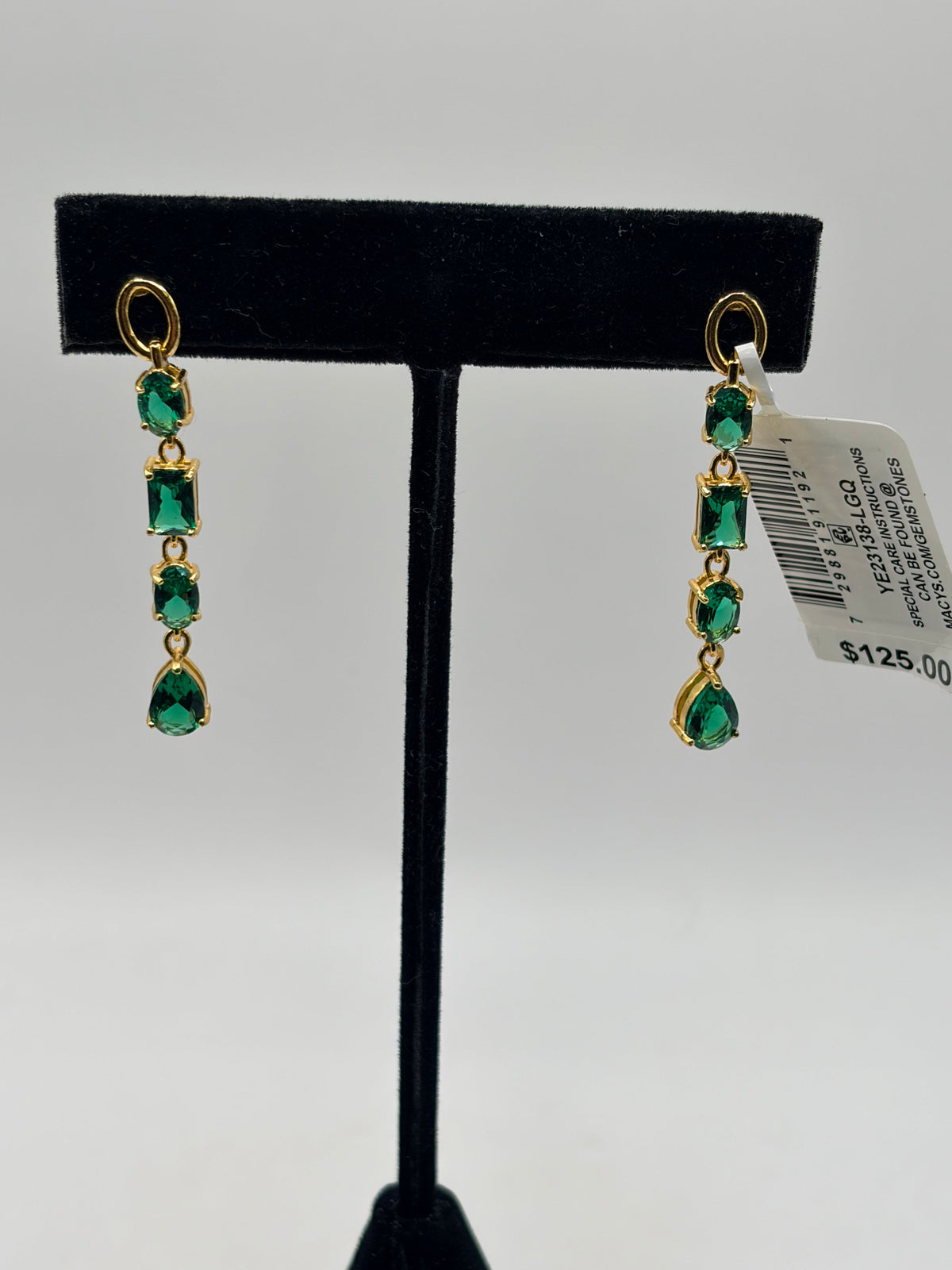 R. H. Macy's Fine Jewelry Lab-Grown Green Quartz Drop Earrings - NWT
