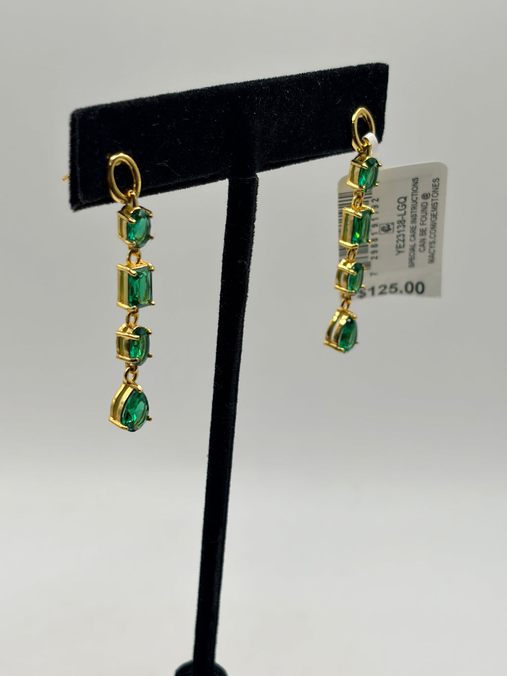 R. H. Macy's Fine Jewelry Lab-Grown Green Quartz Drop Earrings - NWT