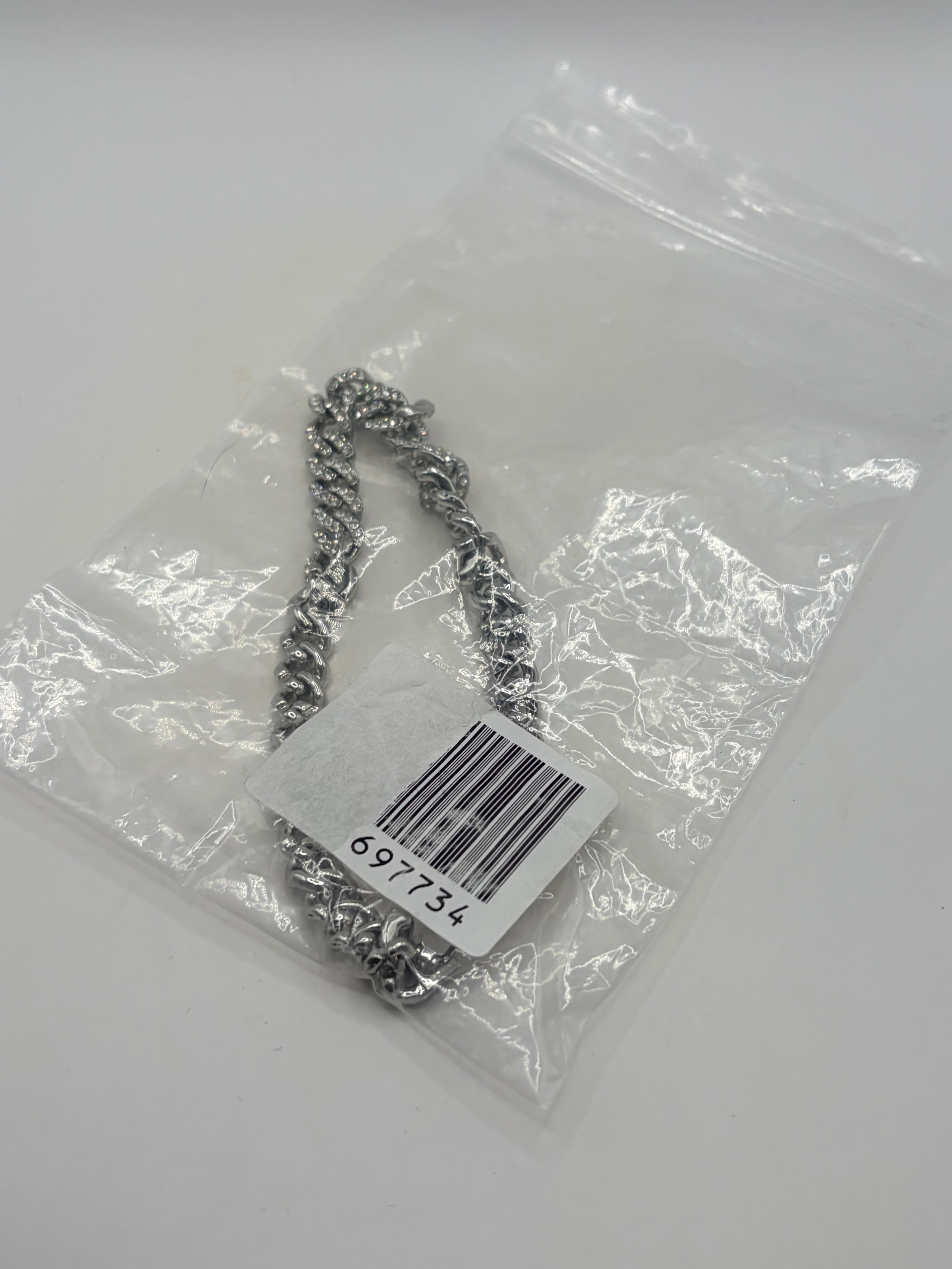 697734 Macy'S Pavé Curb Chain Bracelet Silver Women's