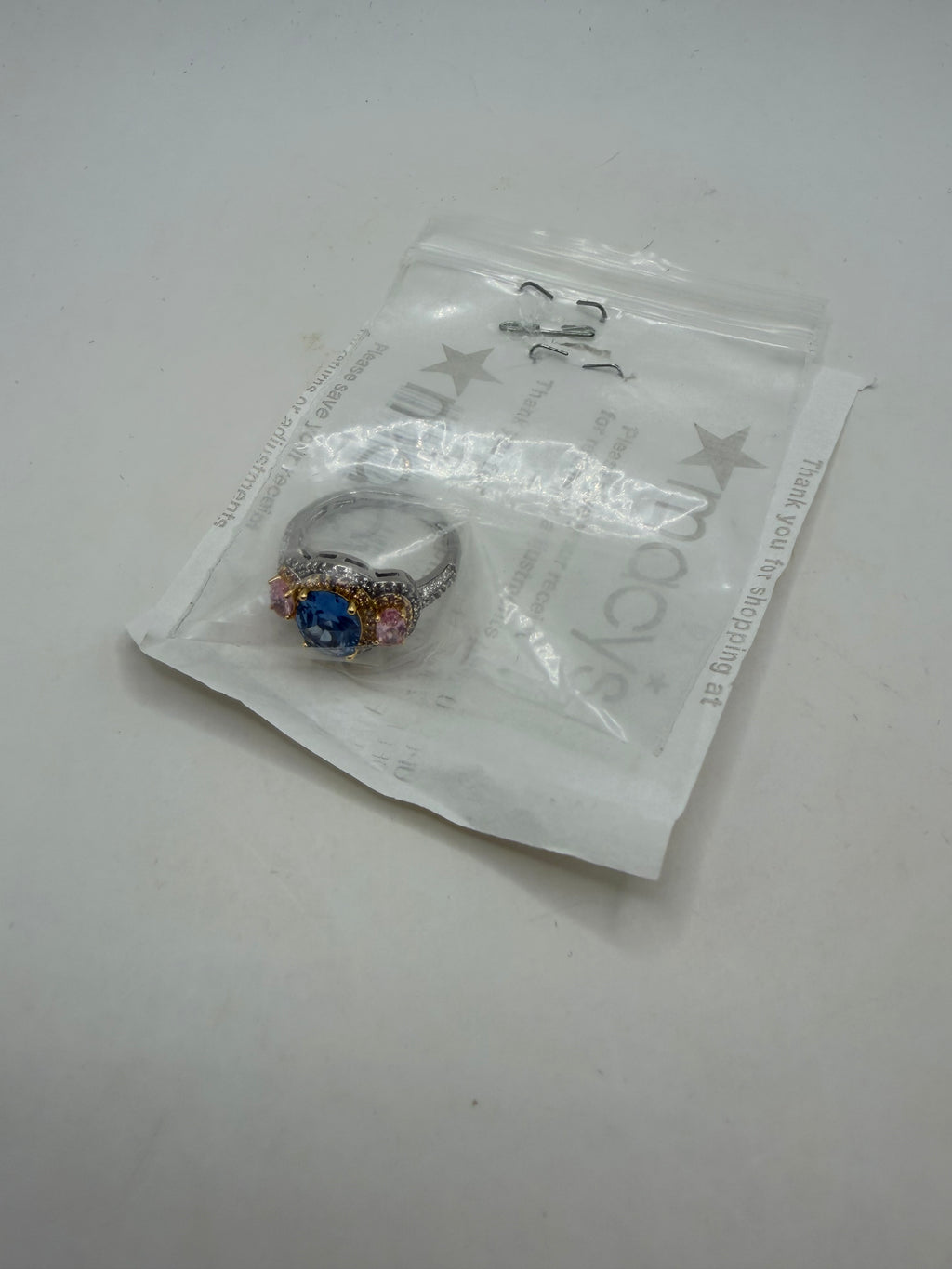 Macy's Multicolor Cubic Zirconia Ring Sterling Silver Style 296 Women's