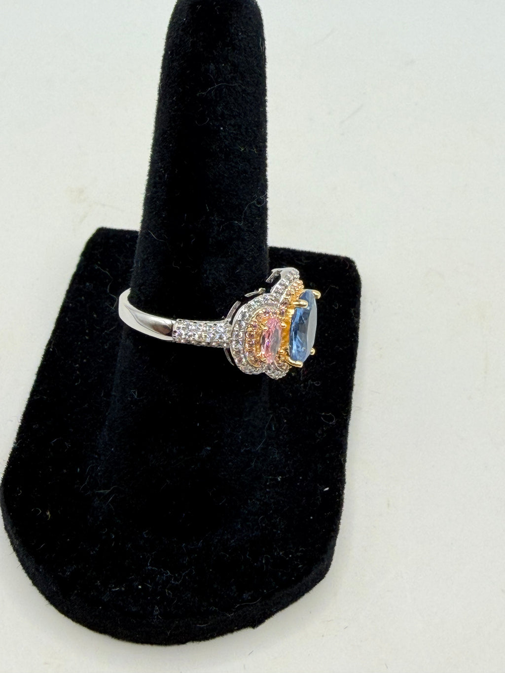 Macy's Multicolor Cubic Zirconia Ring Sterling Silver Style 296 Women's