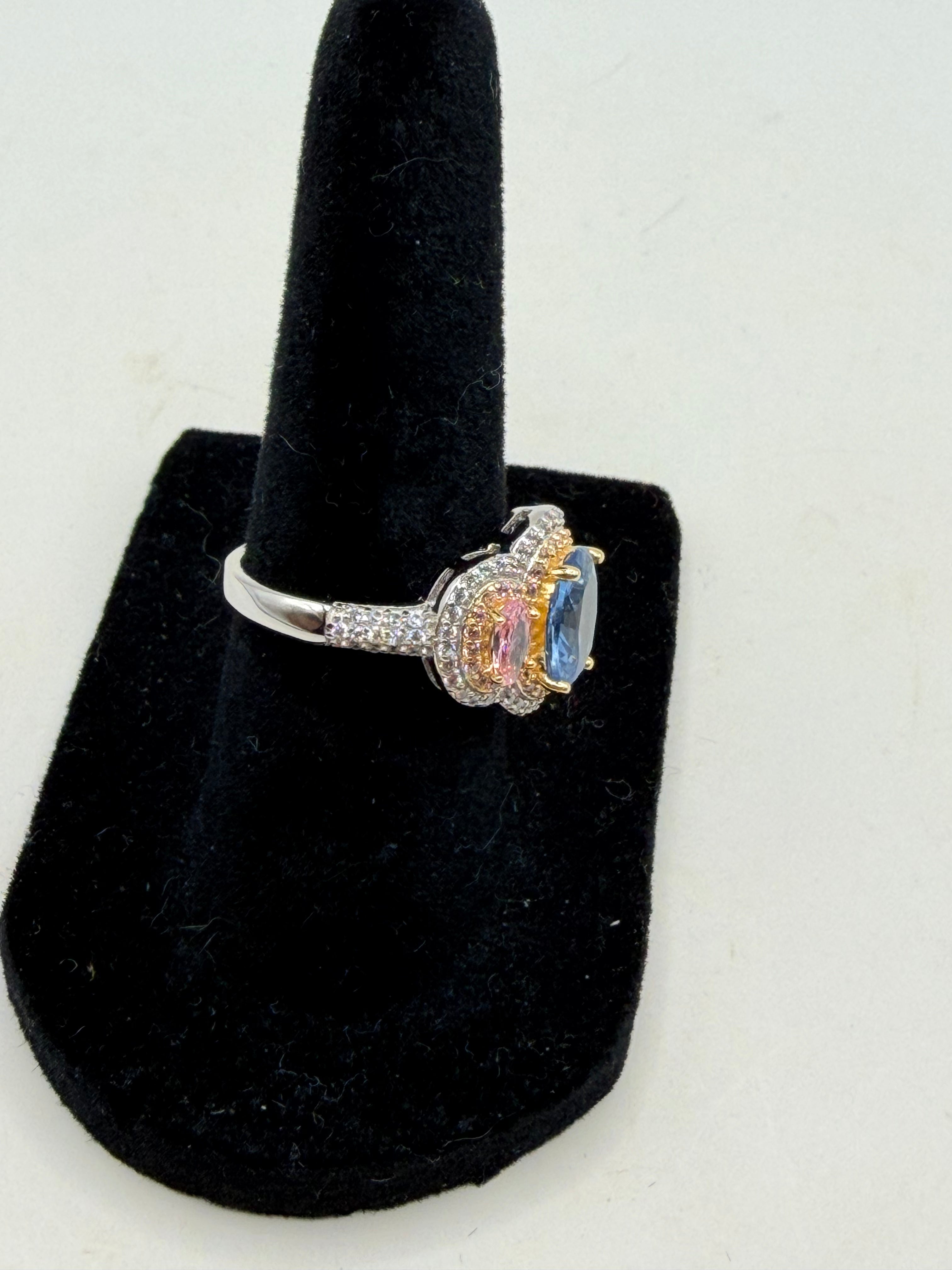 Macy's Multicolor Cubic Zirconia Ring Sterling Silver Style 296 Women's