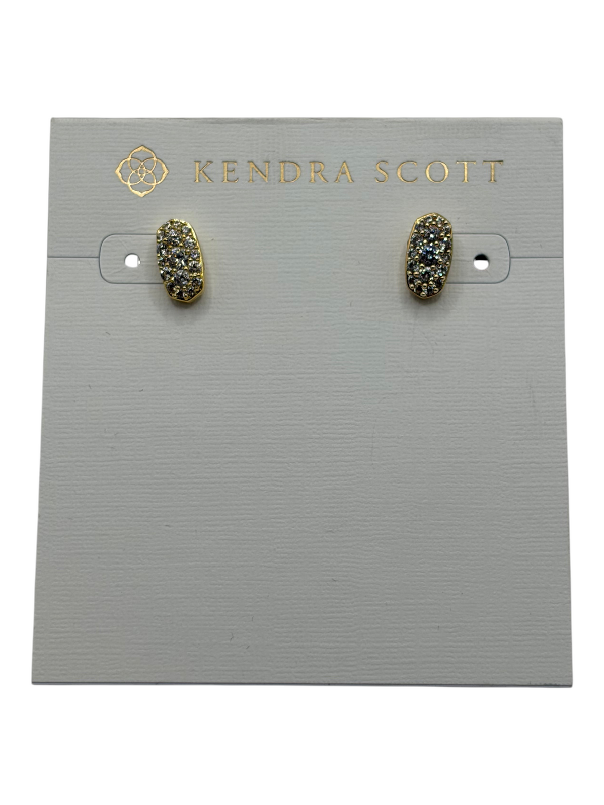CURATED by Kira Kendra Scott Grayson stud earrings in 14k gold plated brass with white crystal CZ stones