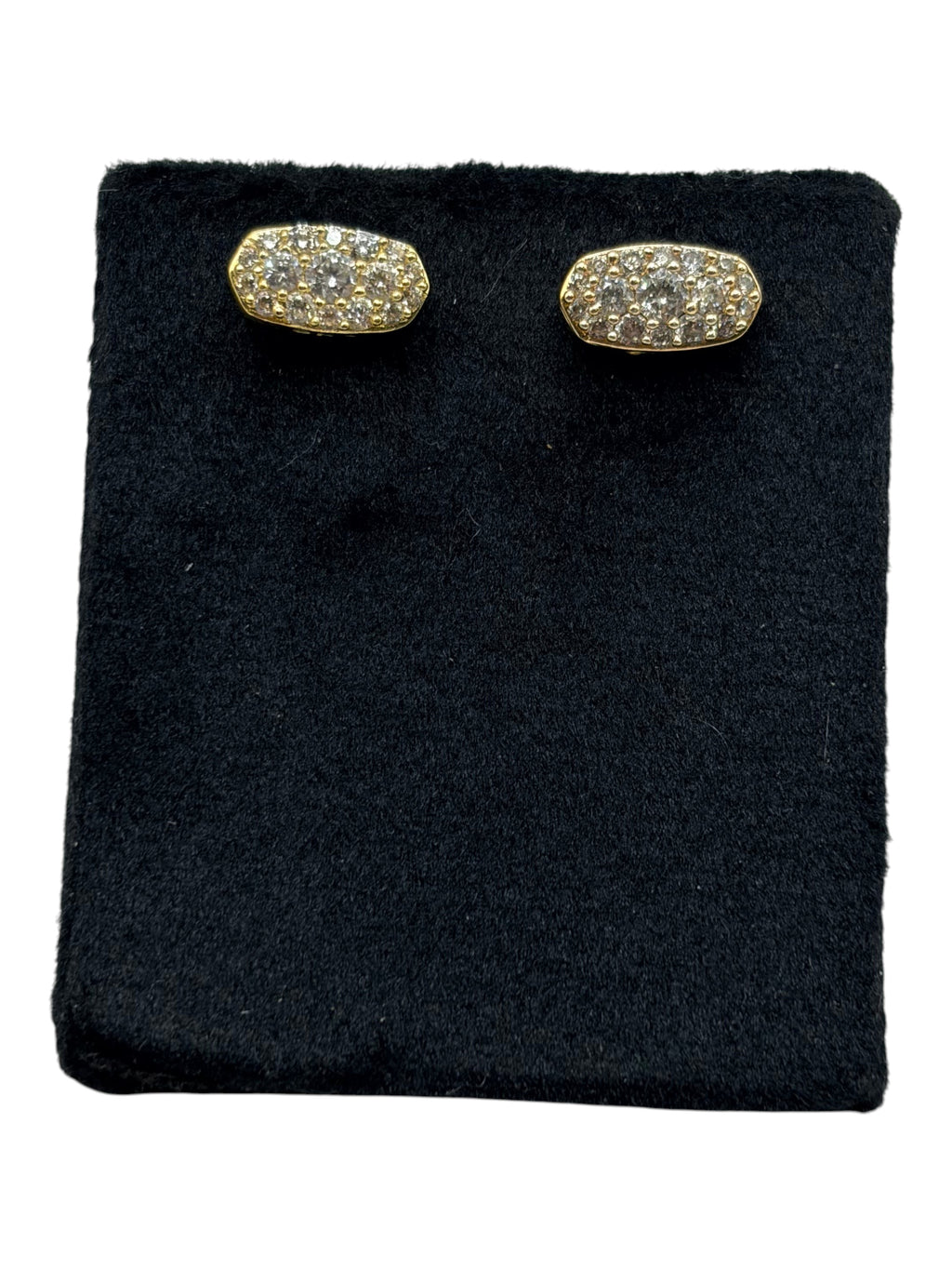 CURATED by Kira Kendra Scott Grayson stud earrings in 14k gold plated brass with white crystal CZ stones