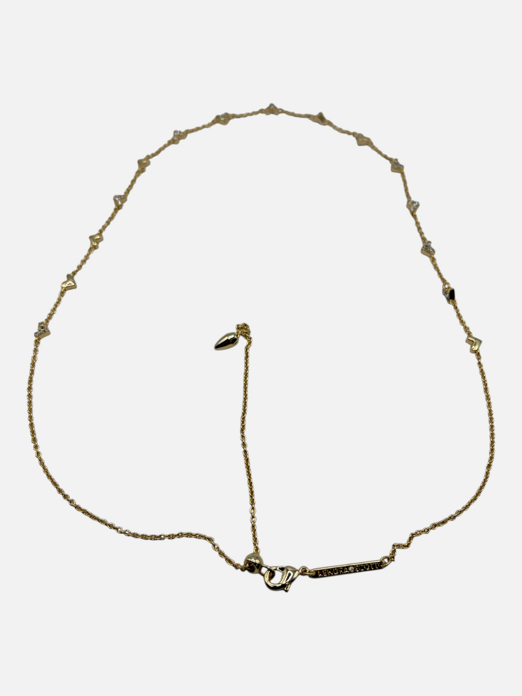 CURATED by Kira Kendra Scott Haven gold-plated chain necklace with pavé heart accents and adjustable lobster clasp