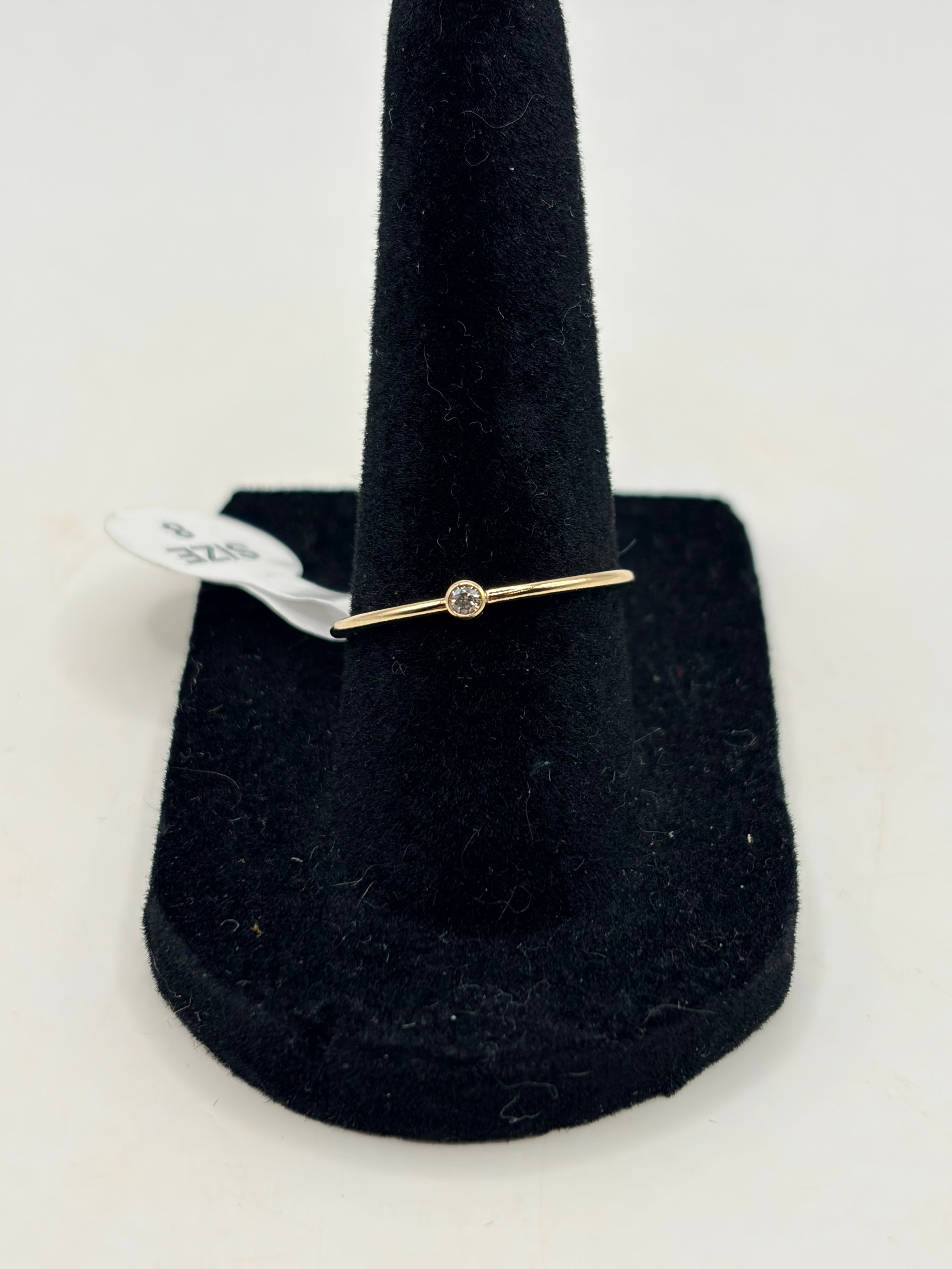 Lola Ade 14k Gold-Plated Cubic Zirconia Minimalist Ring - Size 8 - NWT