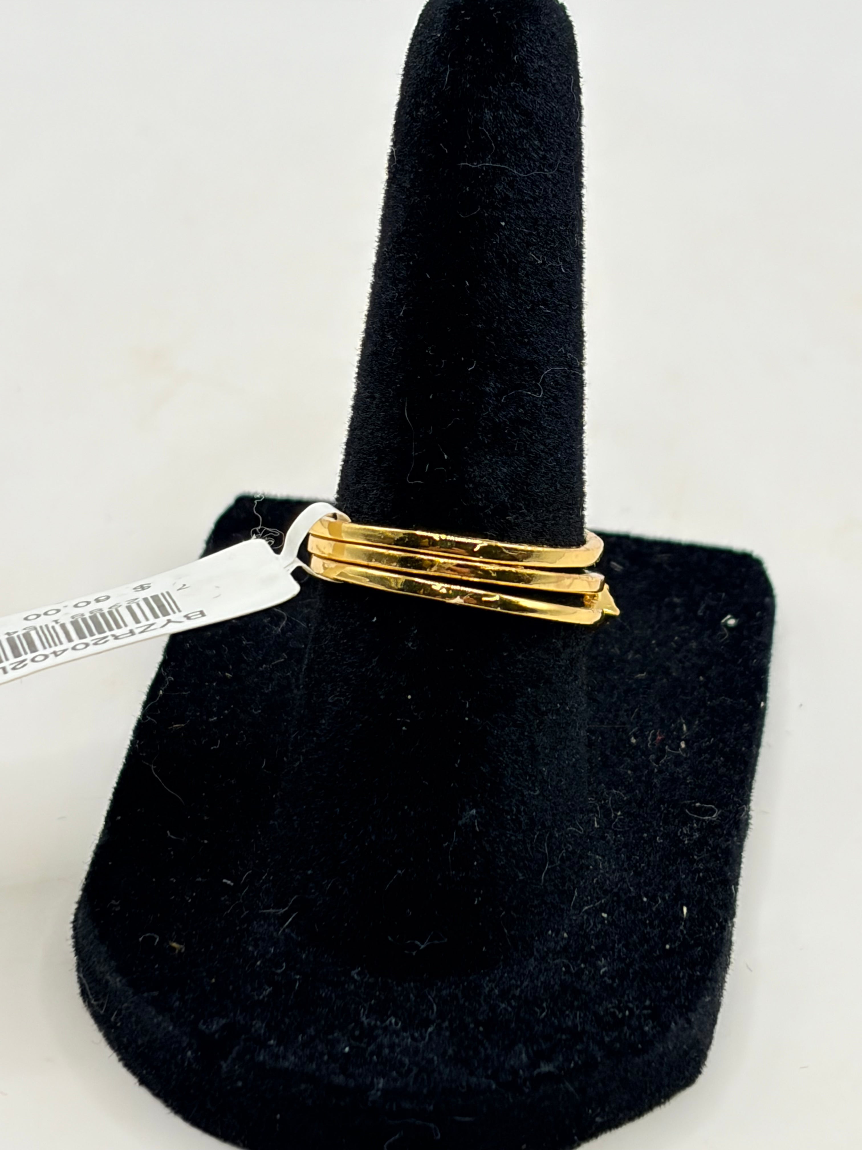 Macy's Cubic Zirconia Evil Eye Trio 18K Gold Plate Stack Ring, Set of 3 - Size 6 - NWT