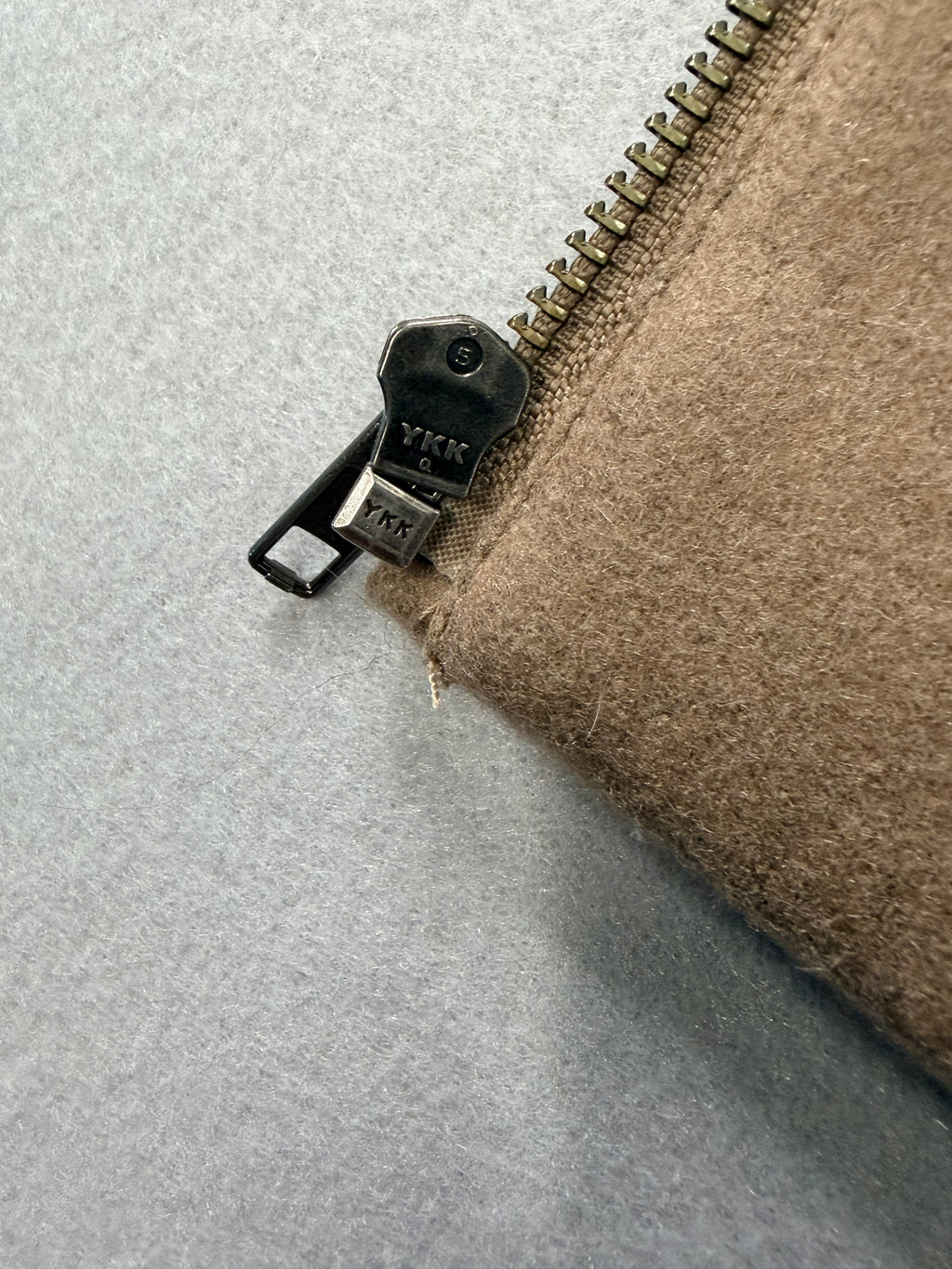 Idra Camel Wool Ruffle Front Military Jacket - Size 6