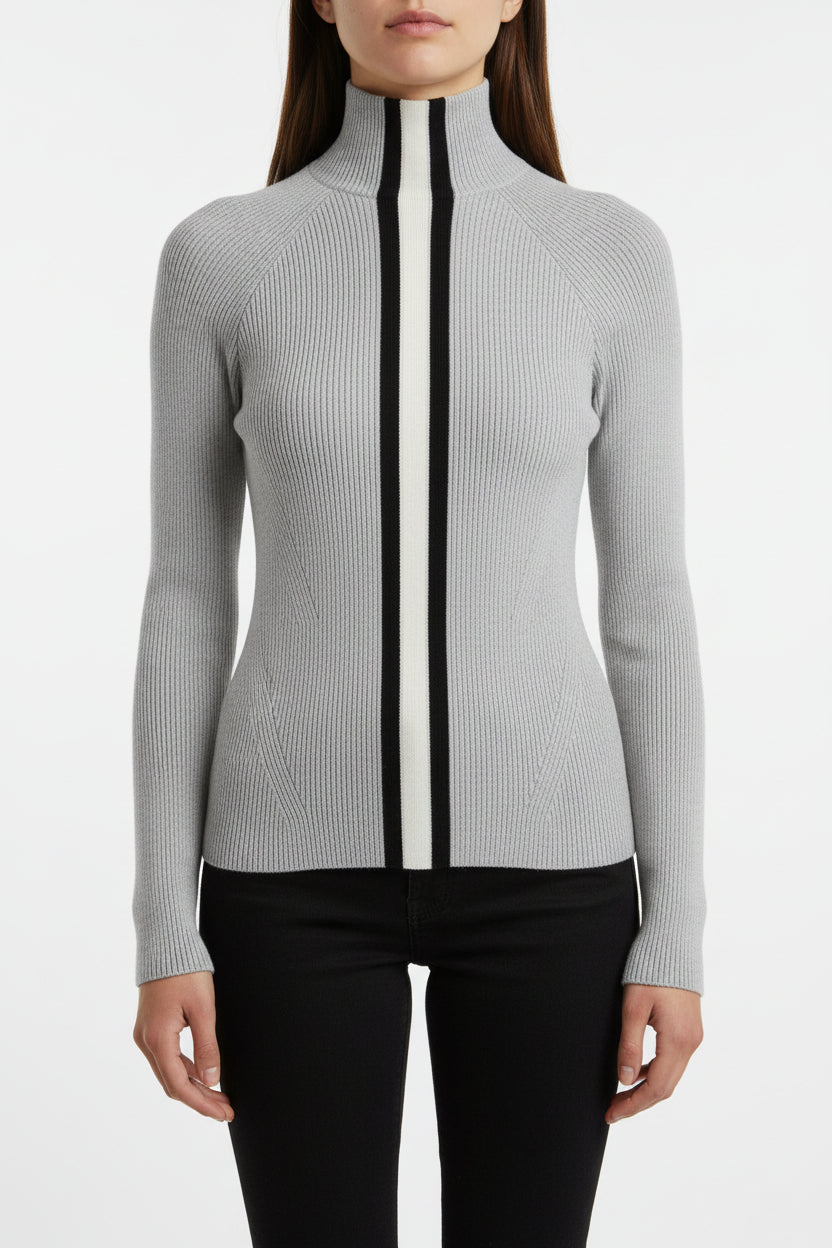 Cordova Soelden Turtleneck Top - Wool Sweatshirt Grey Melange - Medium