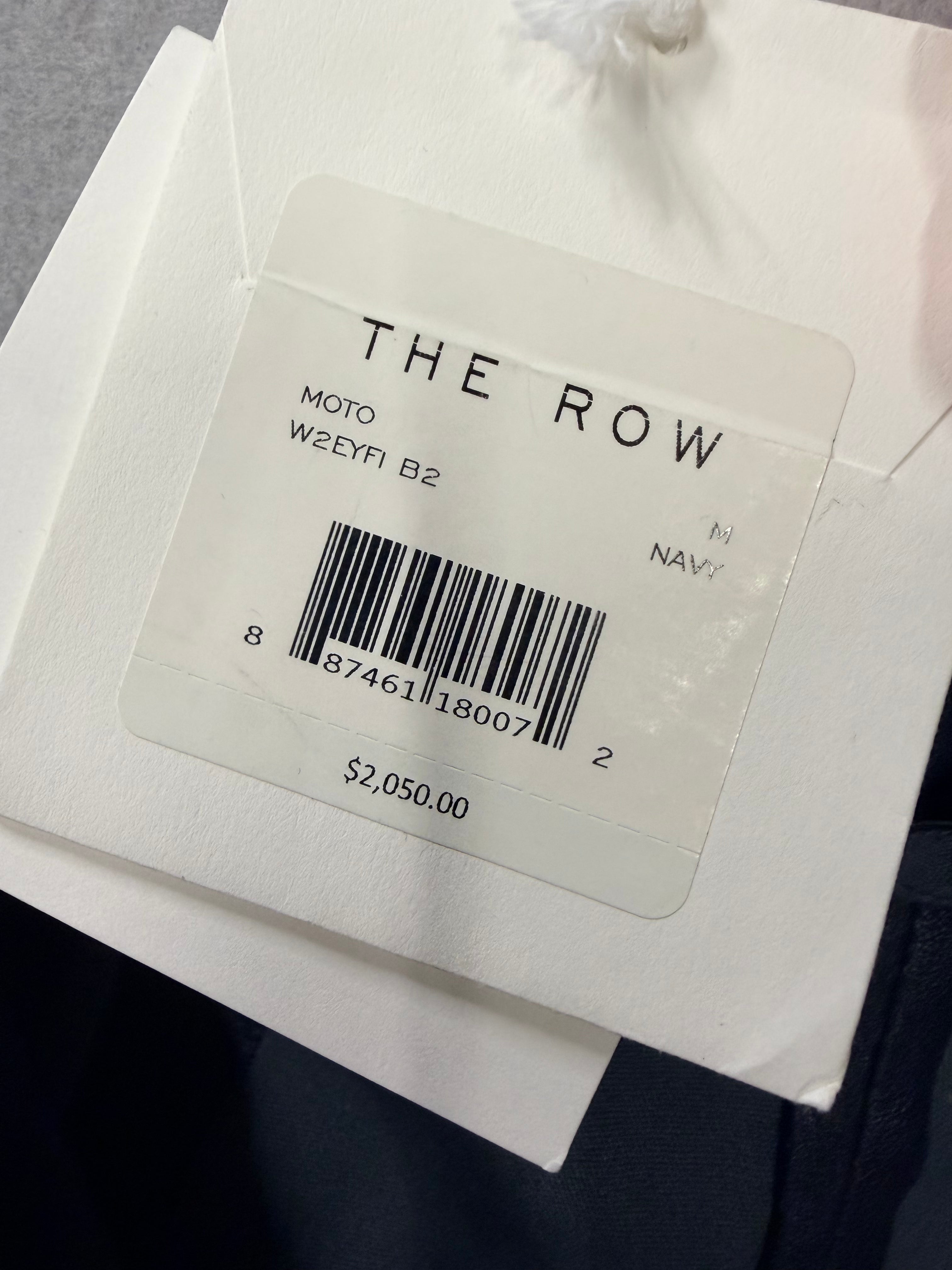 The Row Moto W2EYFI B2 Navy Leather Leggings M Women's