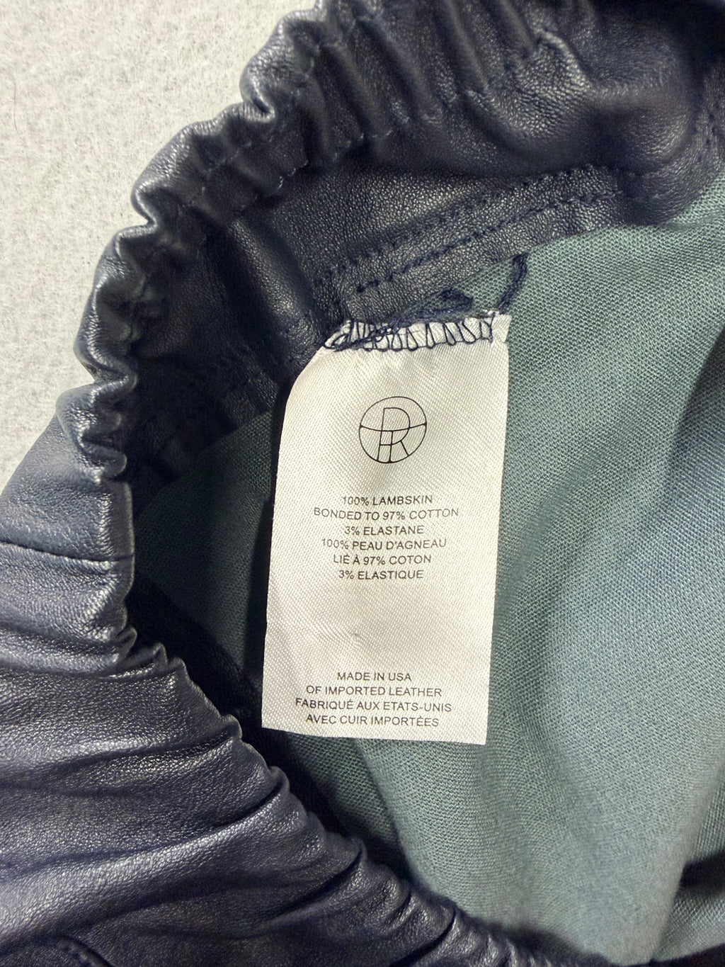 The Row Moto W2EYFI B2 Navy Leather Leggings M Women's
