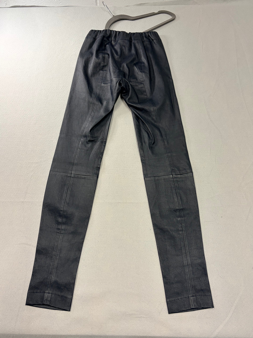 The Row Moto W2EYFI B2 Navy Leather Leggings M Women's