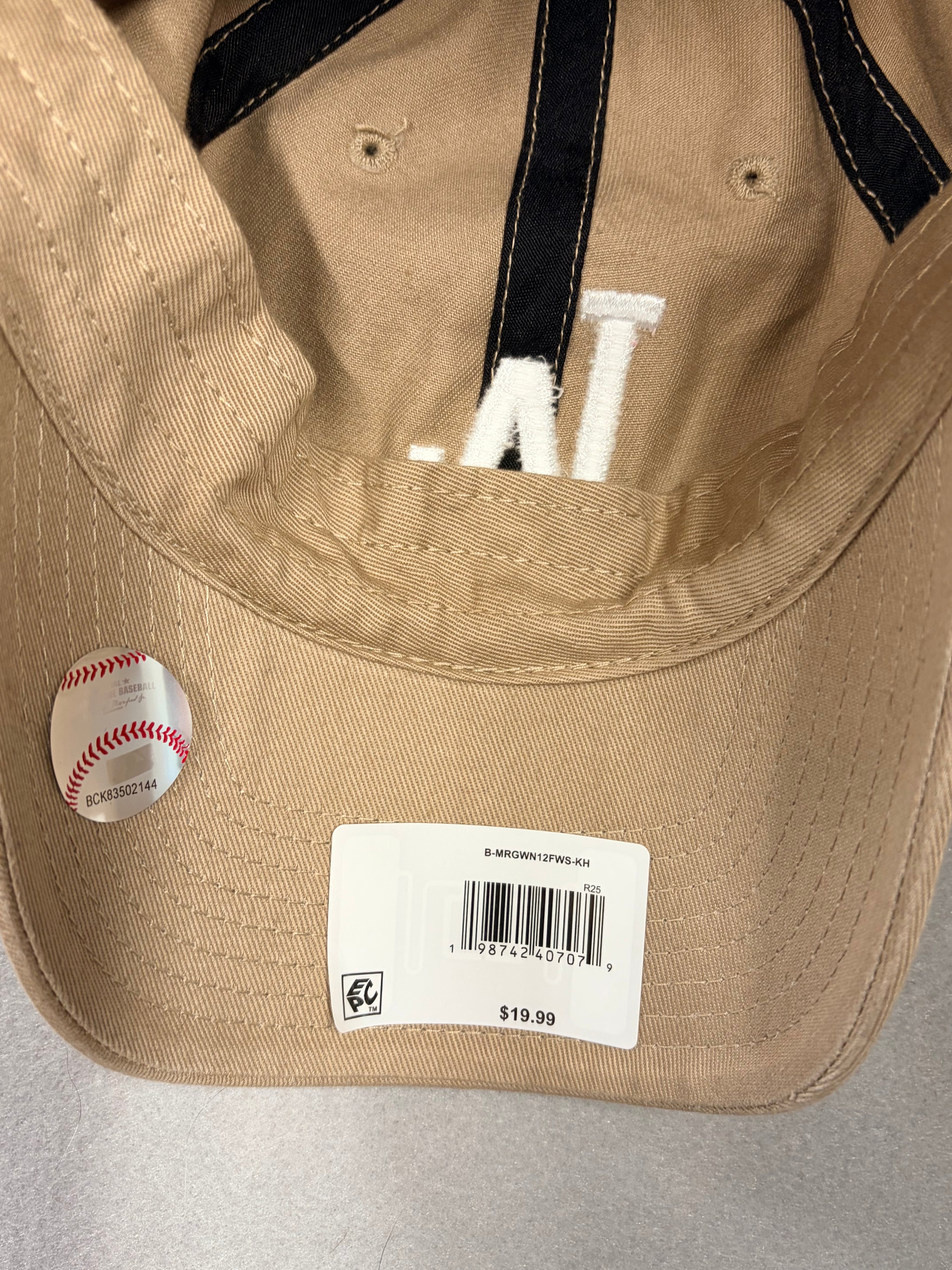 '47 Adult Los Angeles Dodgers Khaki Clean Up Adjustable Hat - NWT