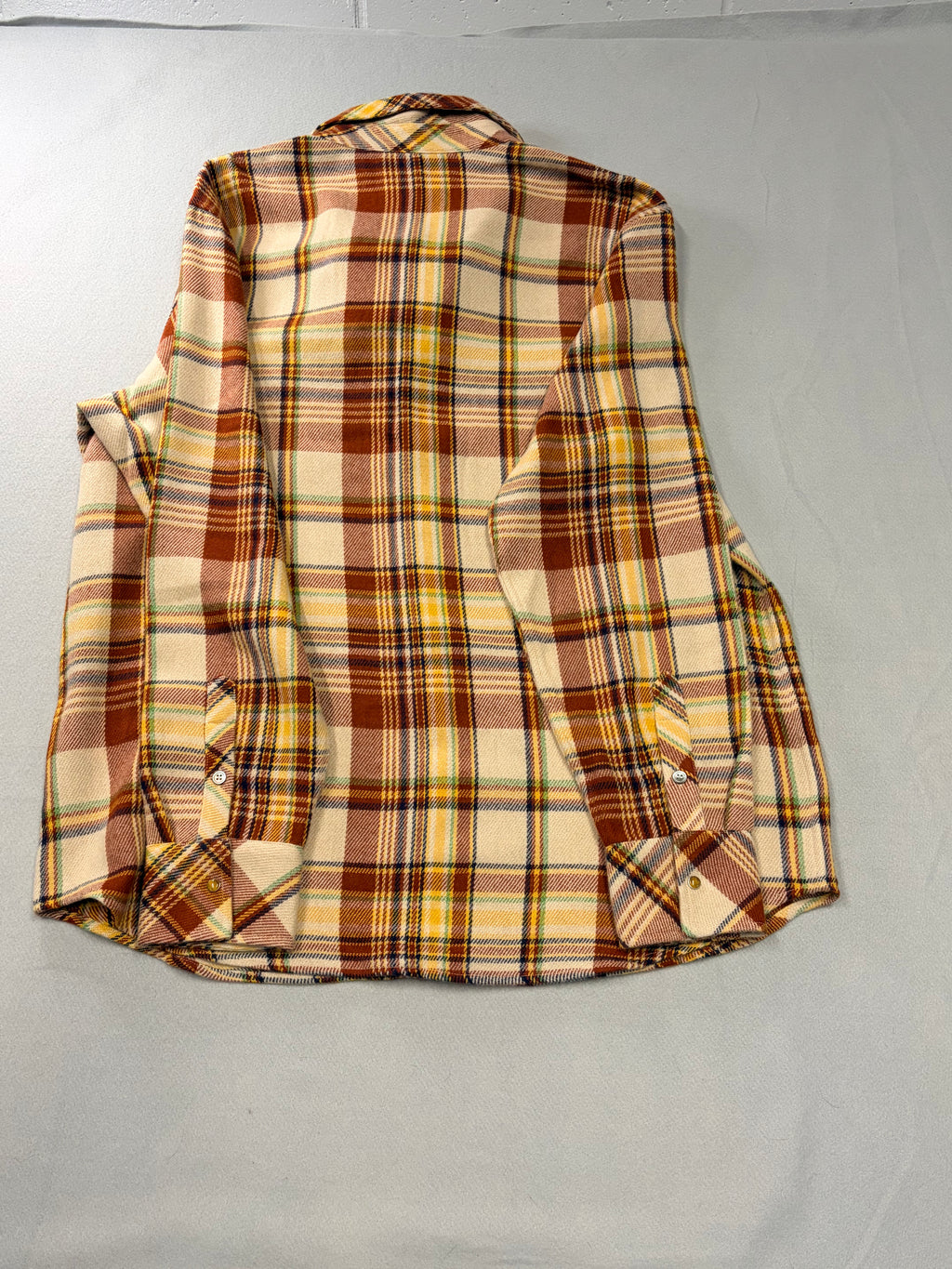 God's True Cashmere Plaid Flannel Snap Shirt - Size XL