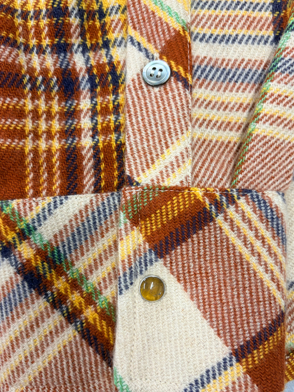 God's True Cashmere Plaid Flannel Snap Shirt - Size XL