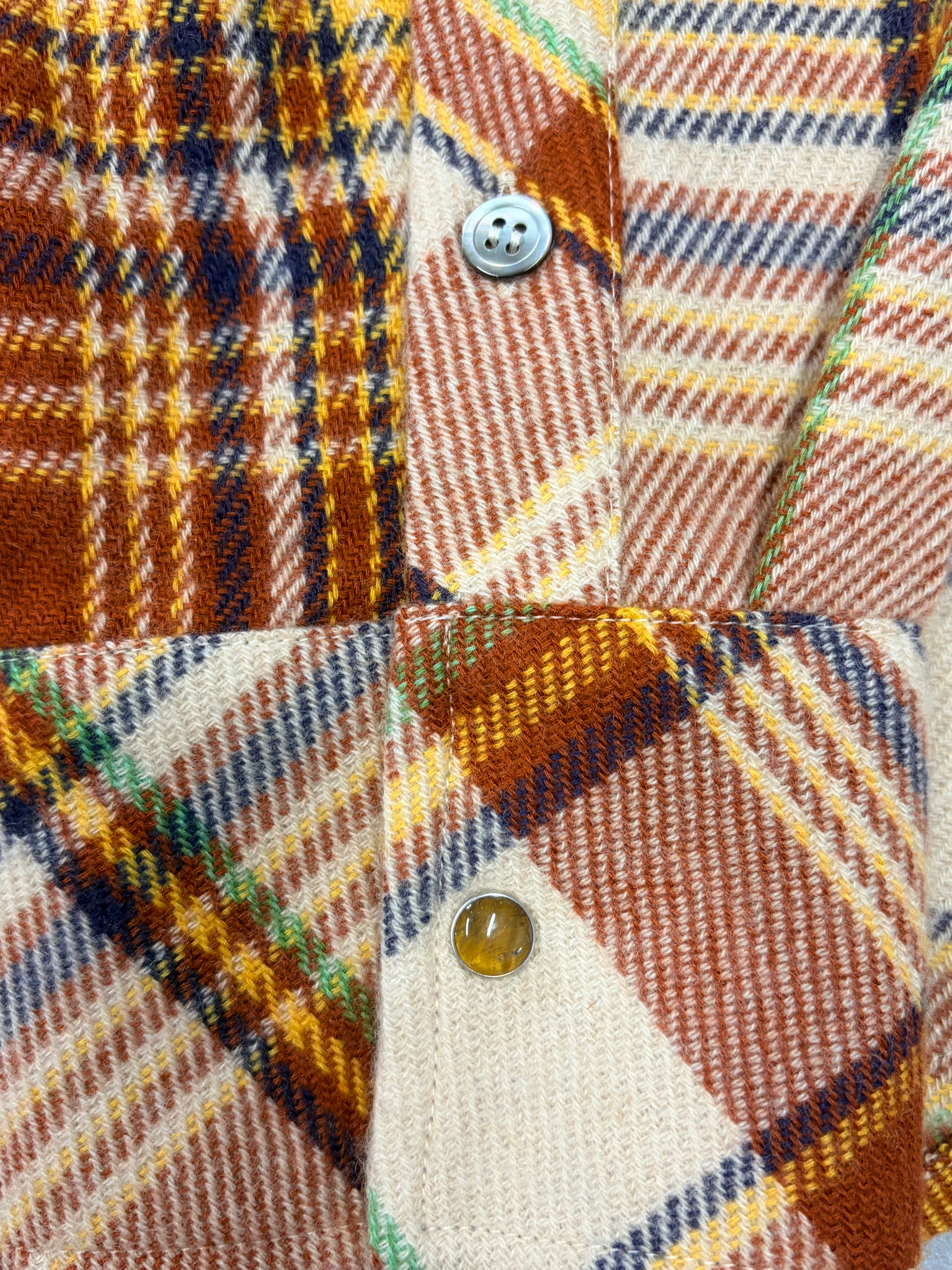 God's True Cashmere Plaid Flannel Snap Shirt - Size XL