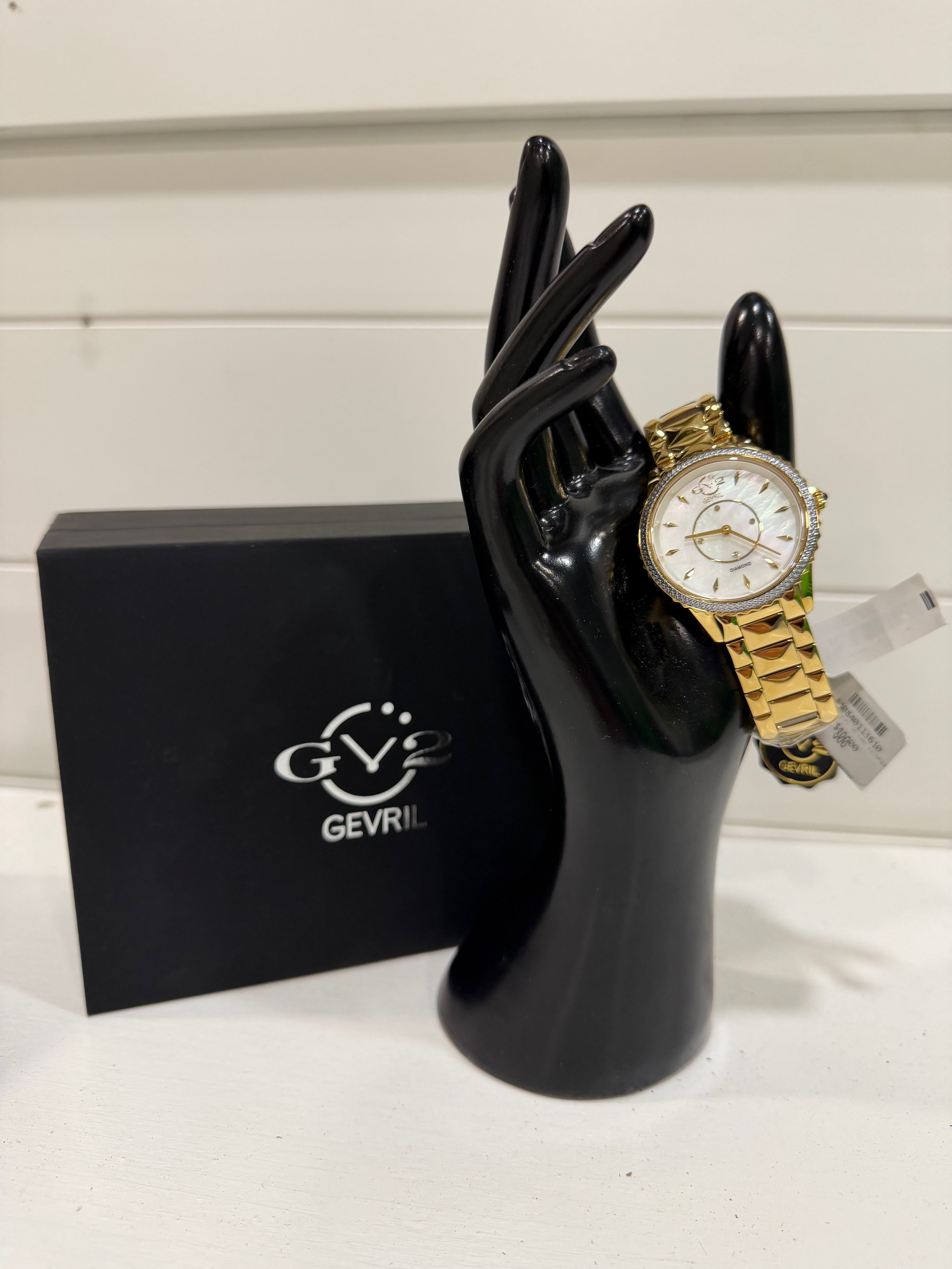 GV2 Gevril Women's Siena Swiss Quartz Ion Plating Gold-Tone Bracelet Watch 38mm