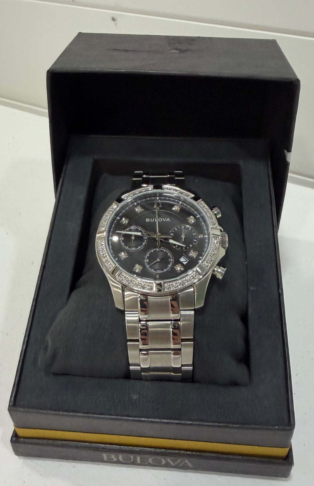 Bulova Men's Chronograph Classic Diamond Watch 44mm
