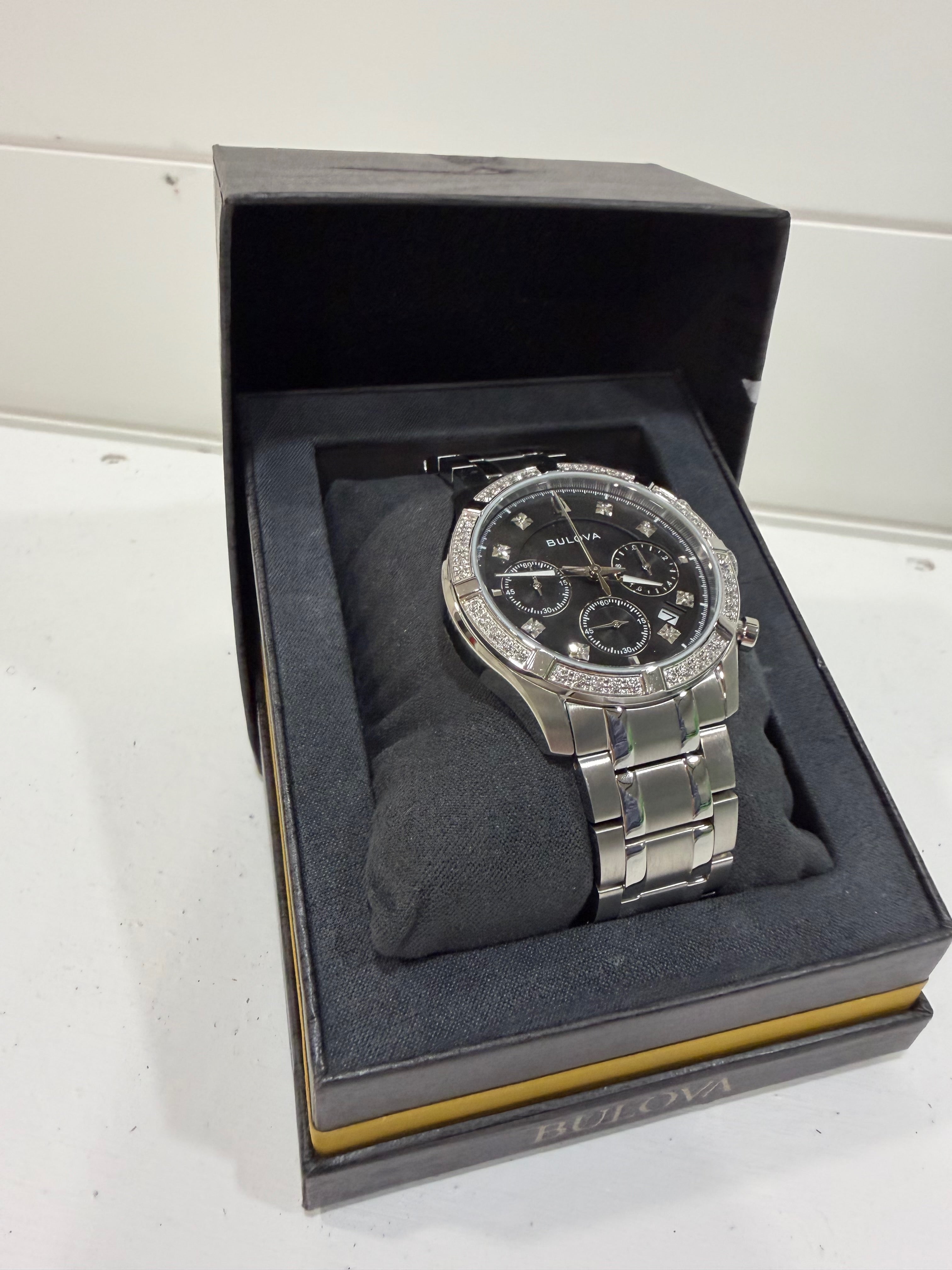 Bulova Men's Chronograph Classic Diamond Watch 44mm