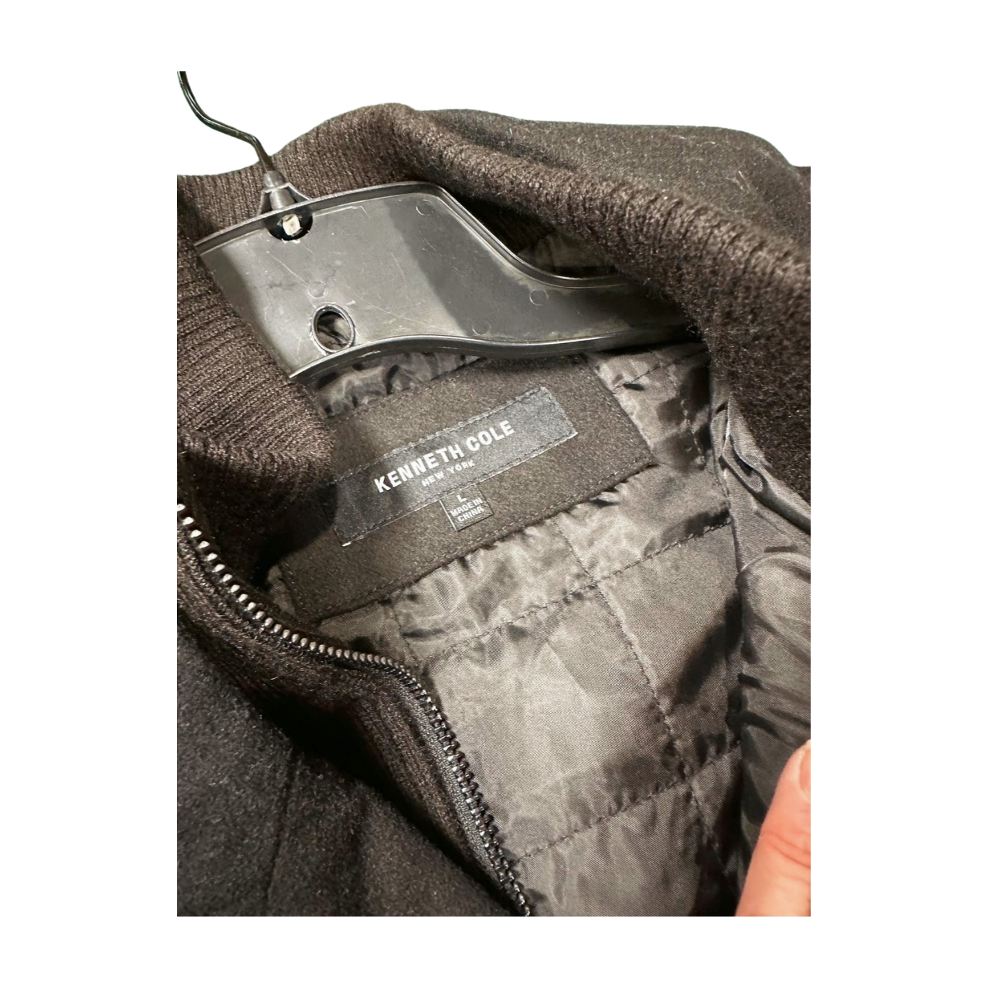 Kenneth Cole Men's Double Breasted Wool Blend Peacoat - Large
