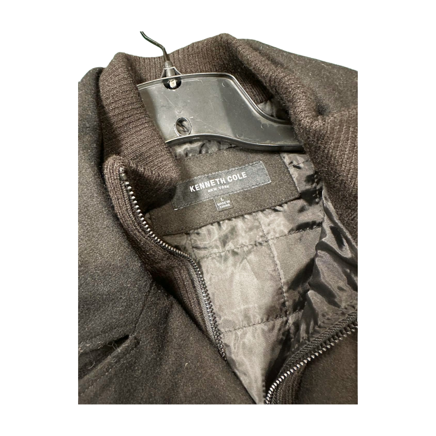 Kenneth Cole Men's Double Breasted Wool Blend Peacoat - Large