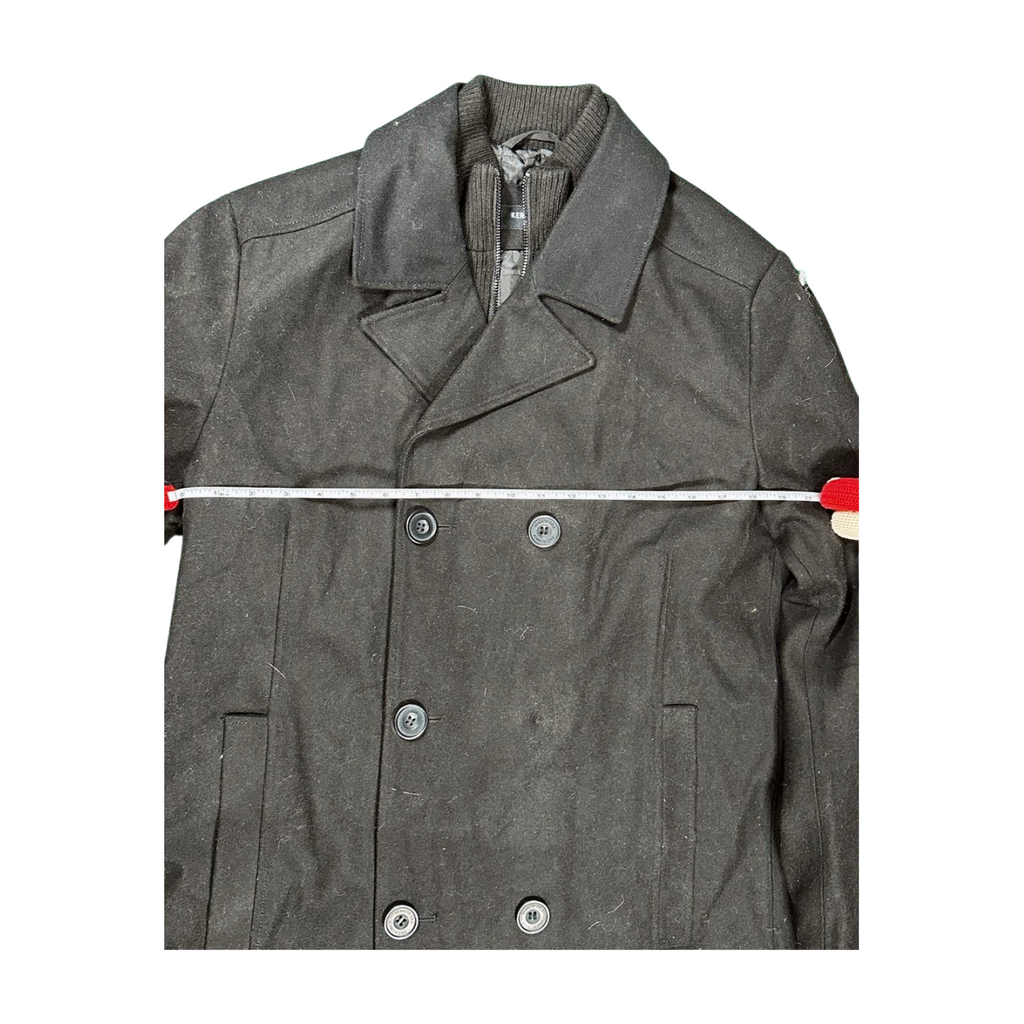 Kenneth Cole Men's Double Breasted Wool Blend Peacoat - Large