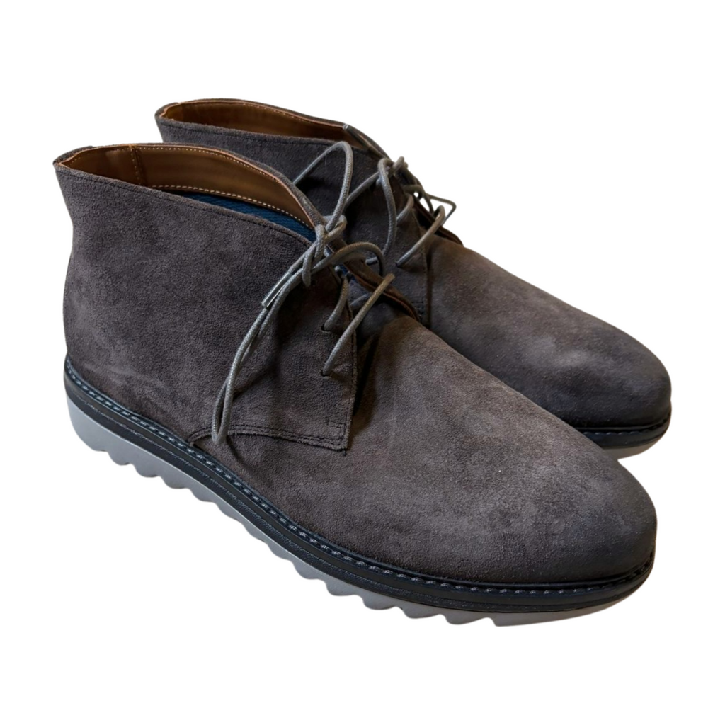 Johnston & Murphy Men's Braydon Chukka Boots Grey Suede Size 9.5 TRUFOAM