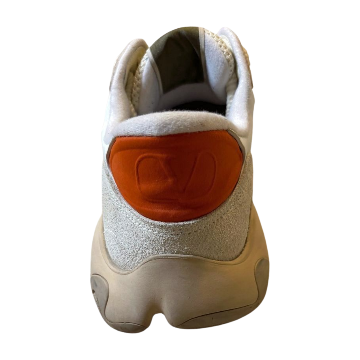 Valentino Garavani Bubbleback Cream and Orange Sneakers - Size 41