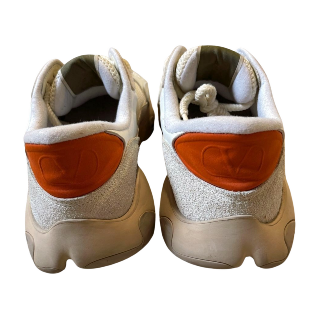 Valentino Garavani Bubbleback Cream and Orange Sneakers - Size 41