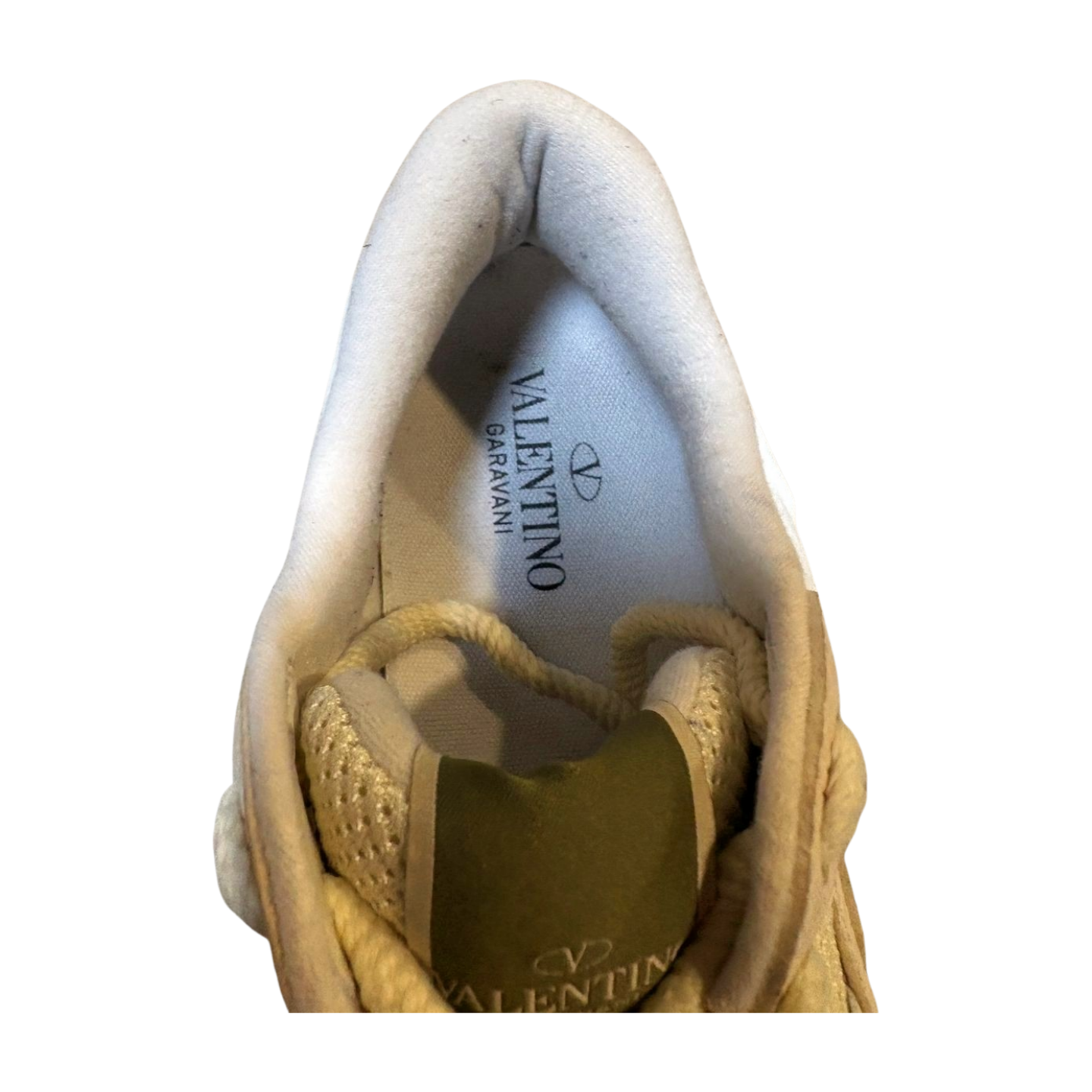 Valentino Garavani Bubbleback Cream and Orange Sneakers - Size 41
