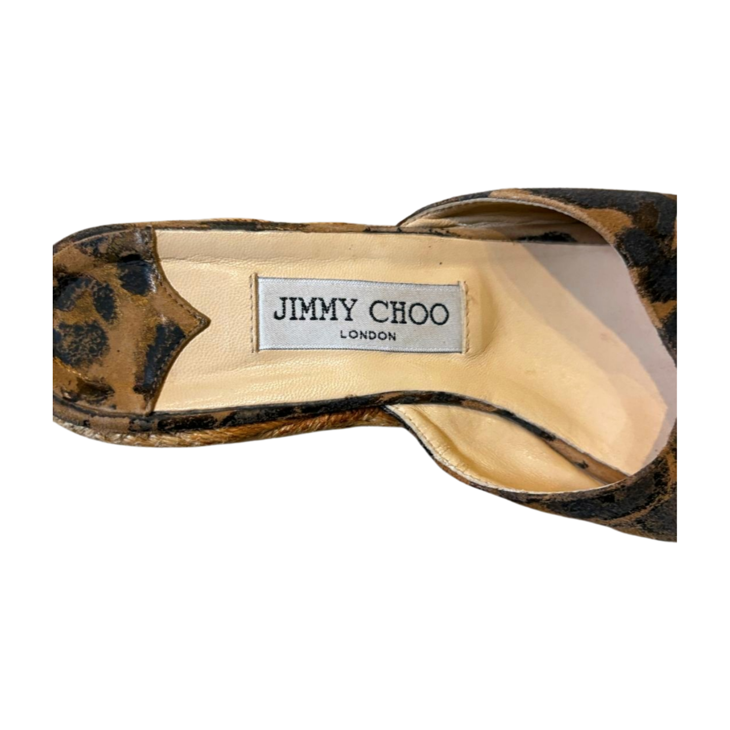 Jimmy Choo Dovina Leopard Platform Wedge Espadrilles - Size 8.5 - Pre-Owned