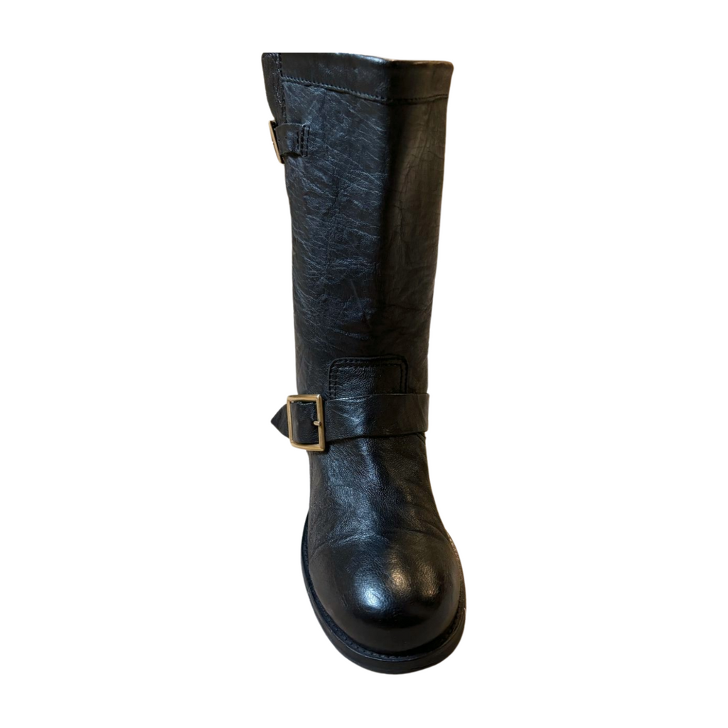 Jimmy Choo Black Biker Leather Boots - Size 38
