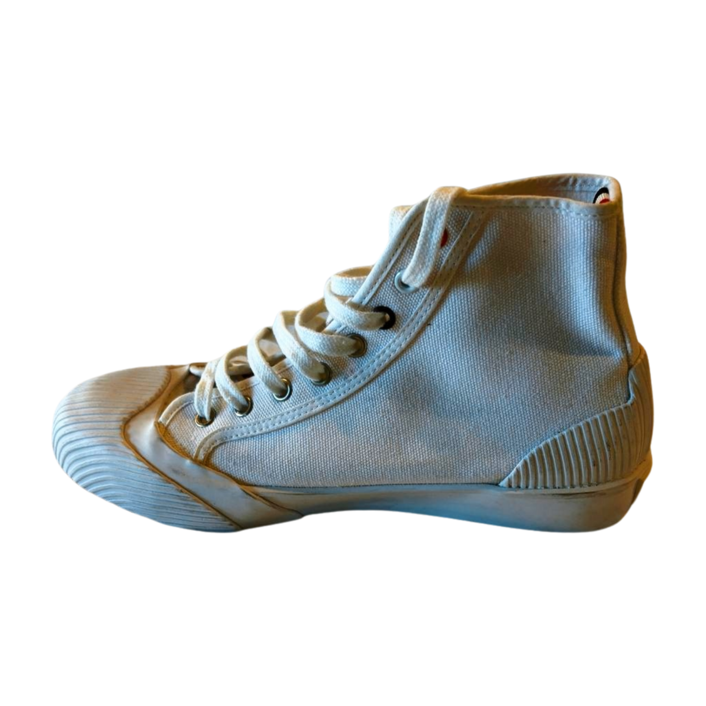 Thom Browne White Canvas Heritage High-Top Sneakers - Size 37.5