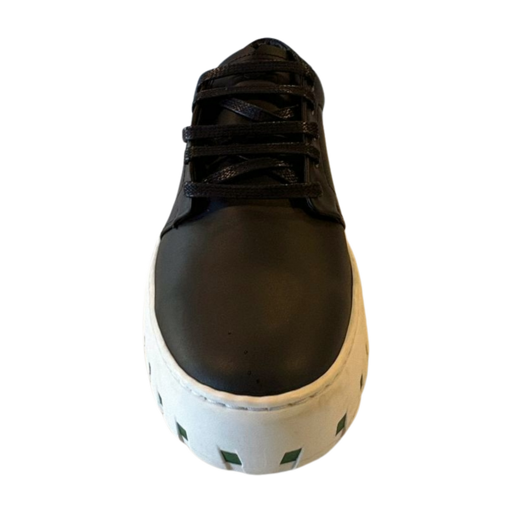 Iambic Model T Low-Top Sneakers - Black Leather - Women's Size 8