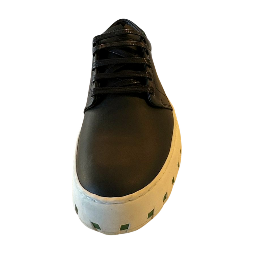 Iambic Model T Low-Top Sneakers - Black Leather - Women's Size 8