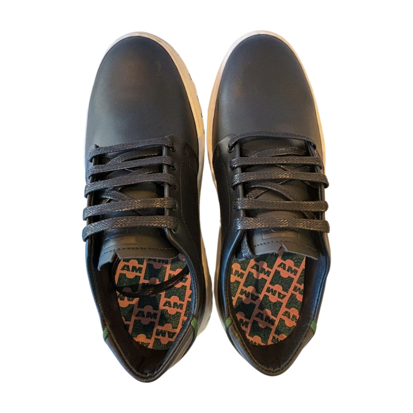 Iambic Model T Low-Top Sneakers - Black Leather - Women's Size 8