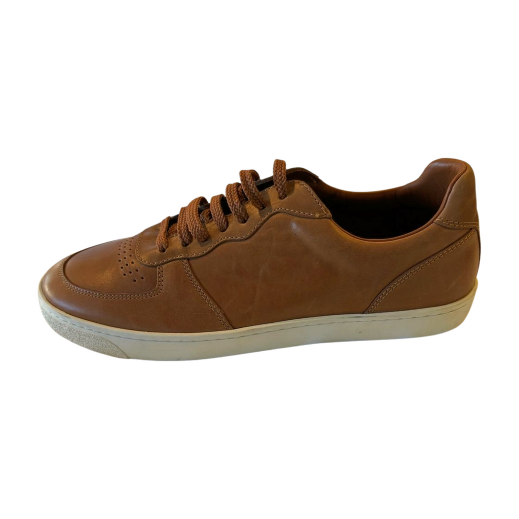 Brunello Cucinelli Lattice Naturale Leather Sneakers - Brown - Mens Size 9