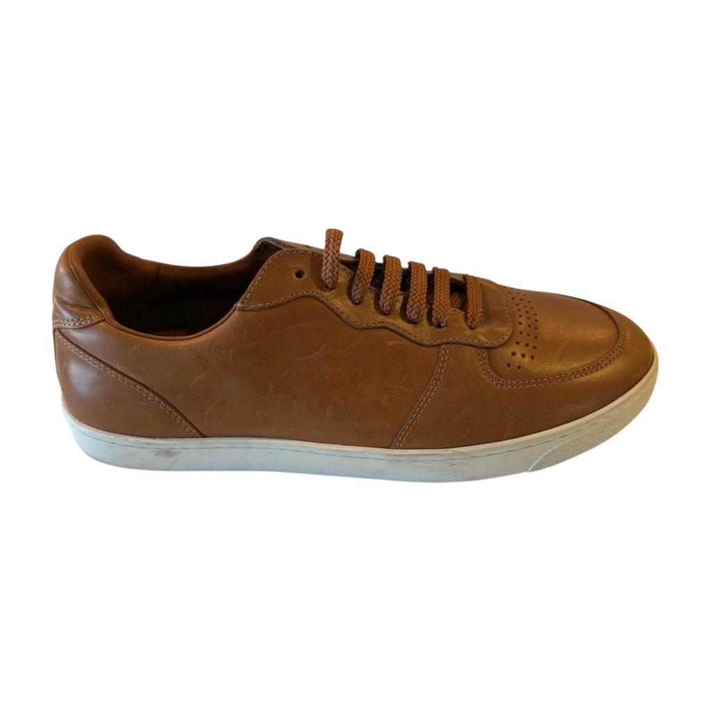 Brunello Cucinelli Lattice Naturale Leather Sneakers - Brown - Mens Size 9