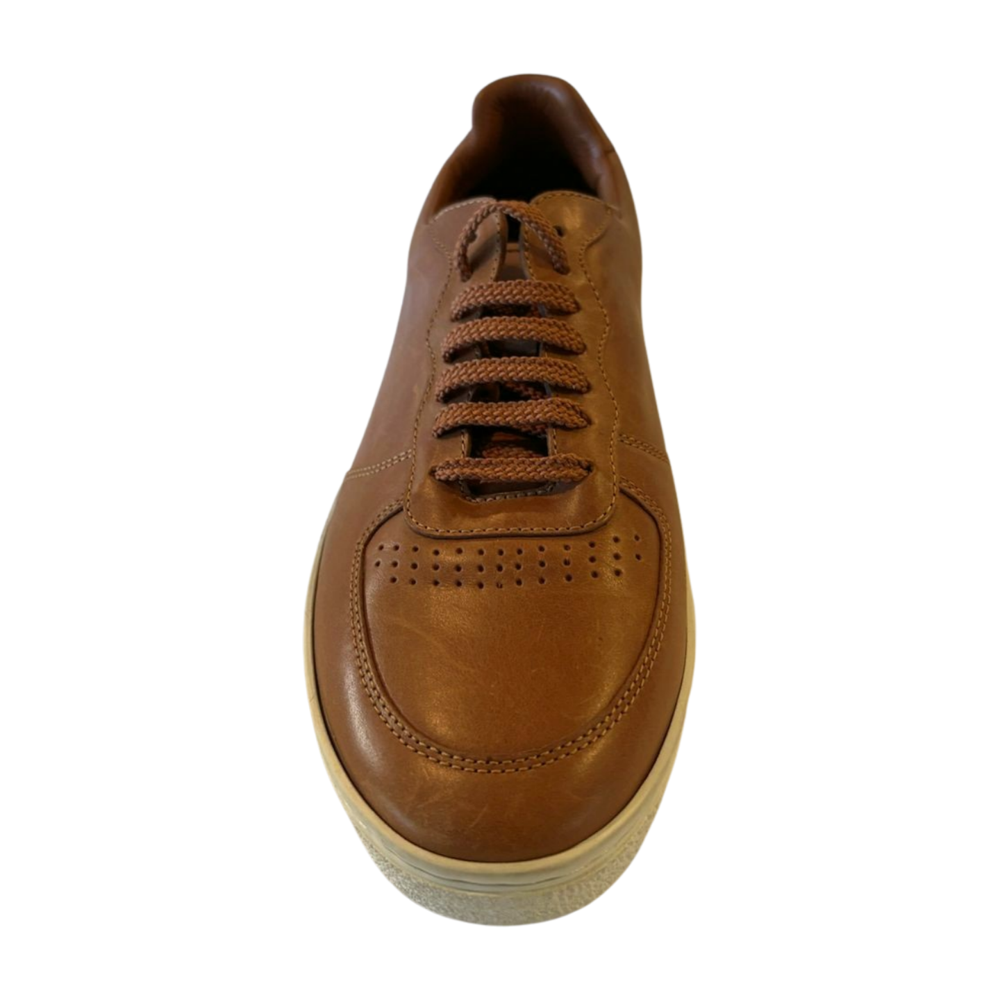 Brunello Cucinelli Lattice Naturale Leather Sneakers - Brown - Mens Size 9