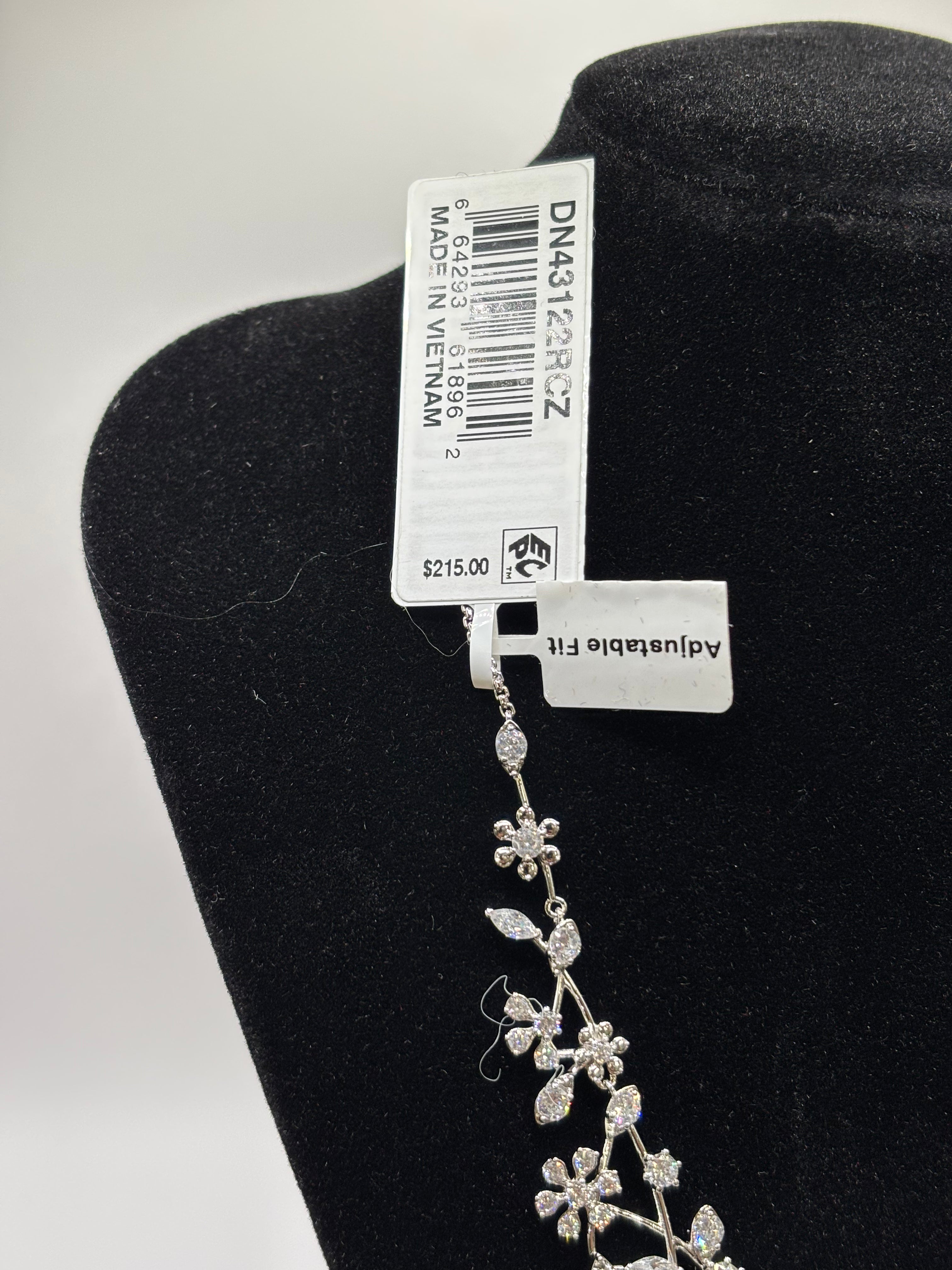 Eliot Danori Rhodium-Plated Cubic Zirconia Flower Statement Necklace - New with Tags