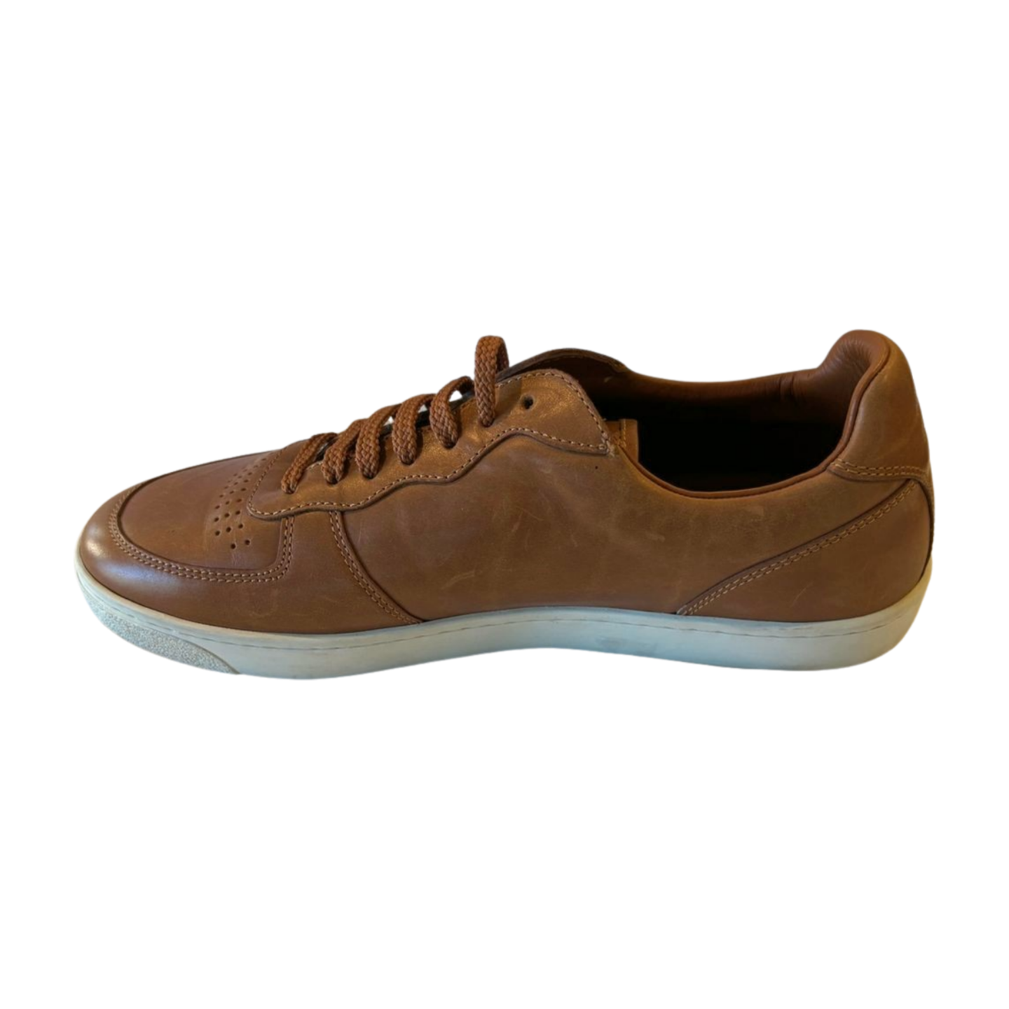 Brunello Cucinelli Lattice Naturale Leather Sneakers - Brown - Mens Size 9