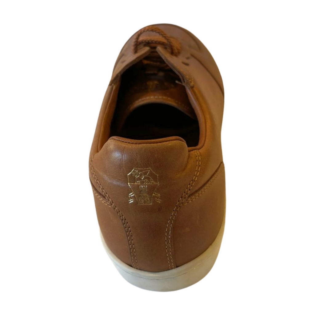 Brunello Cucinelli Lattice Naturale Leather Sneakers - Brown - Mens Size 9
