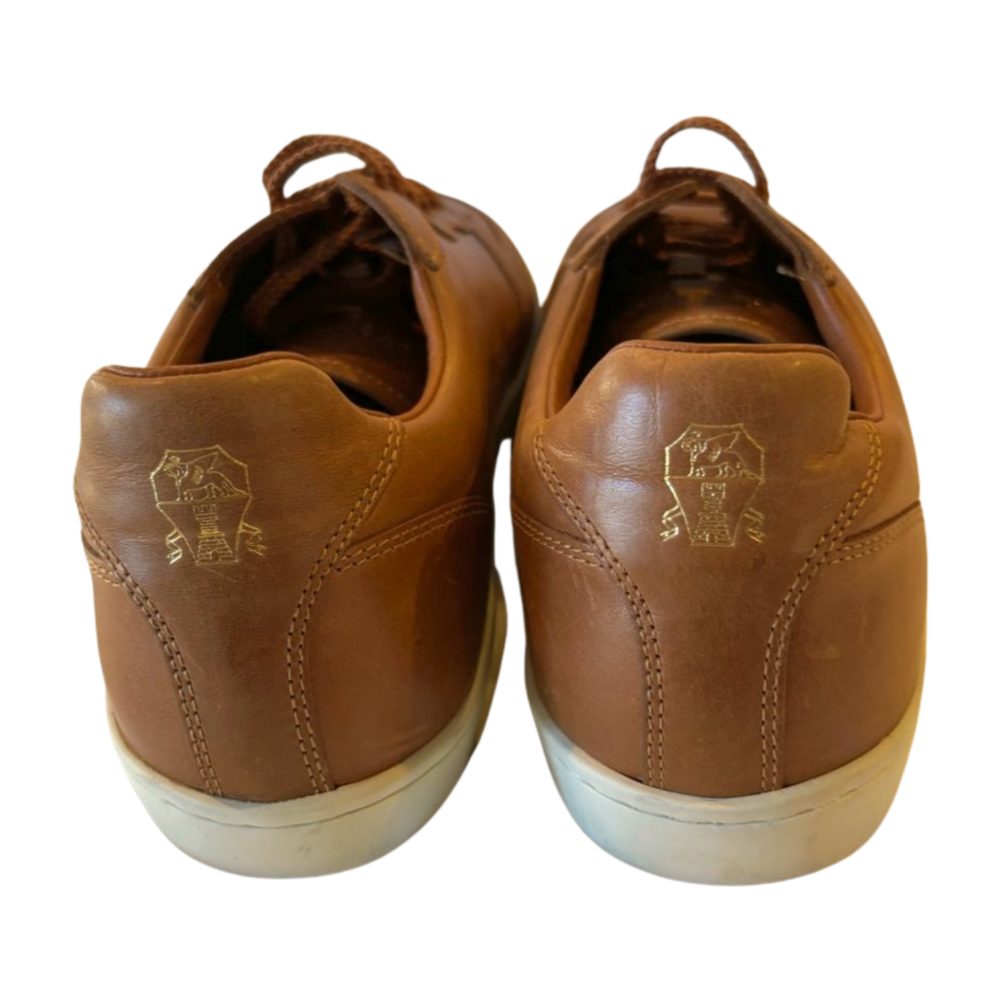 Brunello Cucinelli Lattice Naturale Leather Sneakers - Brown - Mens Size 9