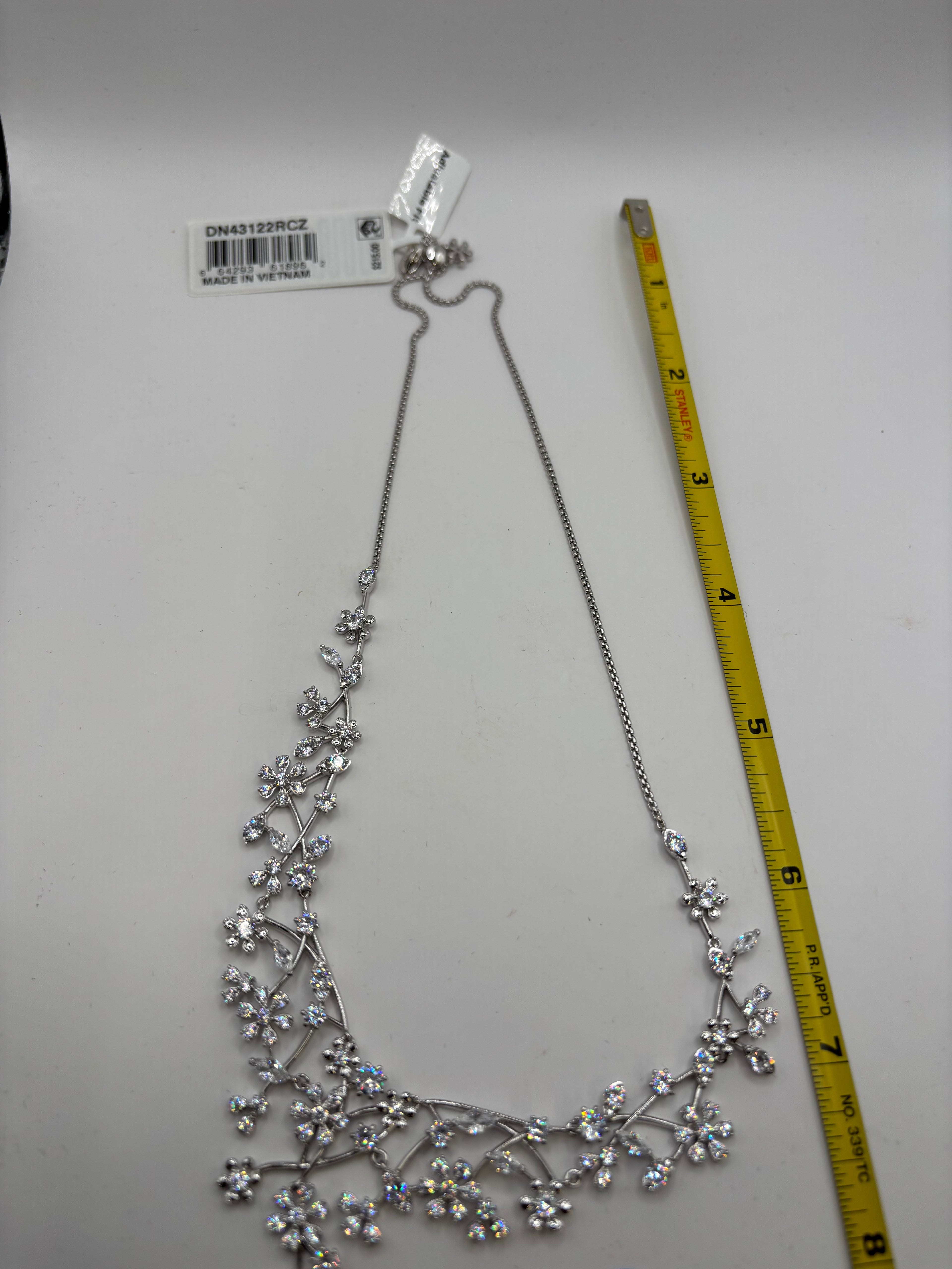 Eliot Danori Rhodium-Plated Cubic Zirconia Flower Statement Necklace - New with Tags