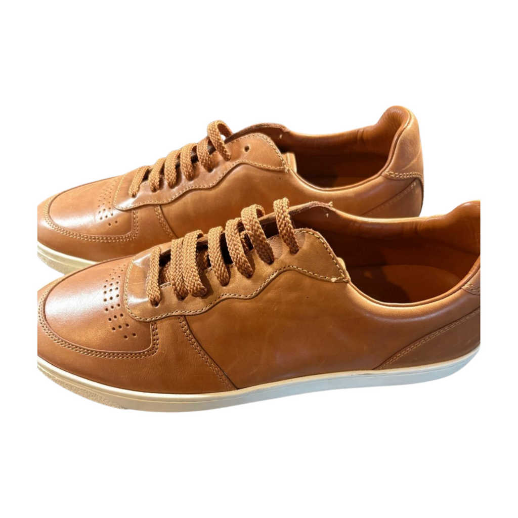 Brunello Cucinelli Lattice Naturale Leather Sneakers - Brown - Mens Size 9