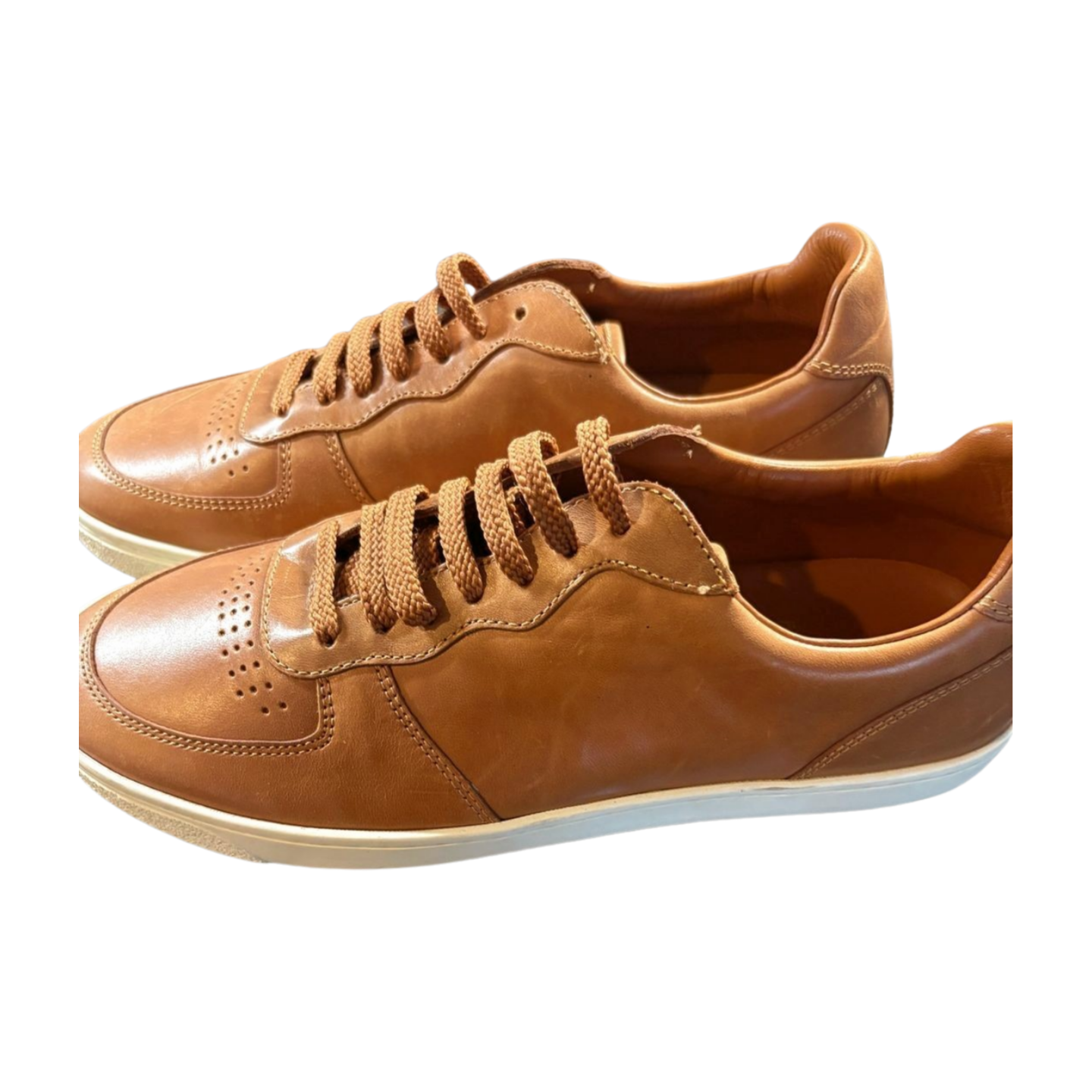 Brunello Cucinelli Lattice Naturale Leather Sneakers - Brown - Mens Size 9