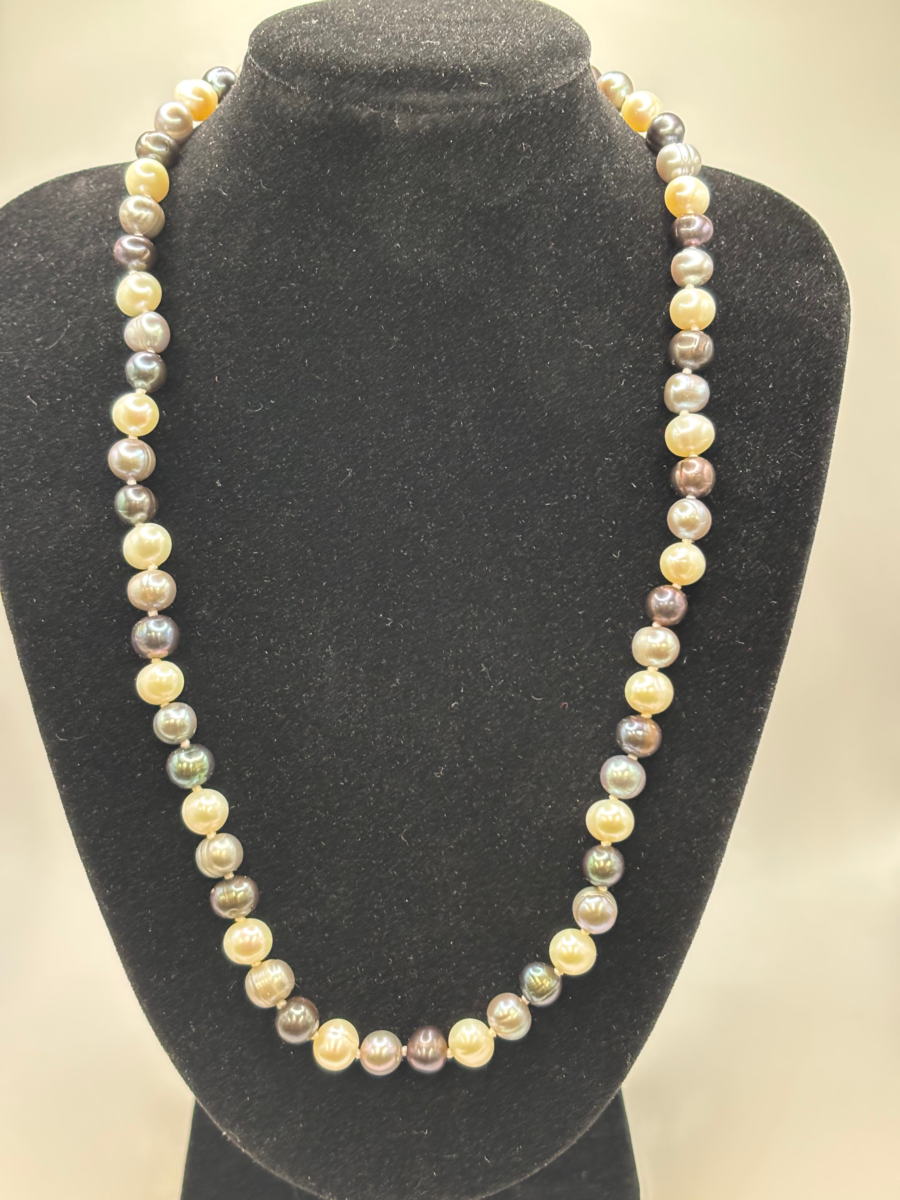 R.H. Macys Multicolor Cultured South Sea & Tahitian Pearl Necklace & Earring Set - New In Box